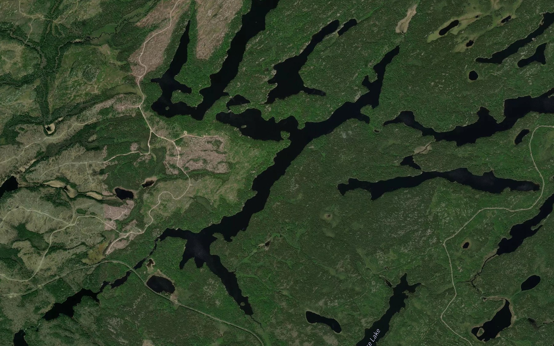 Satellite map of the Tawatinaw Lake