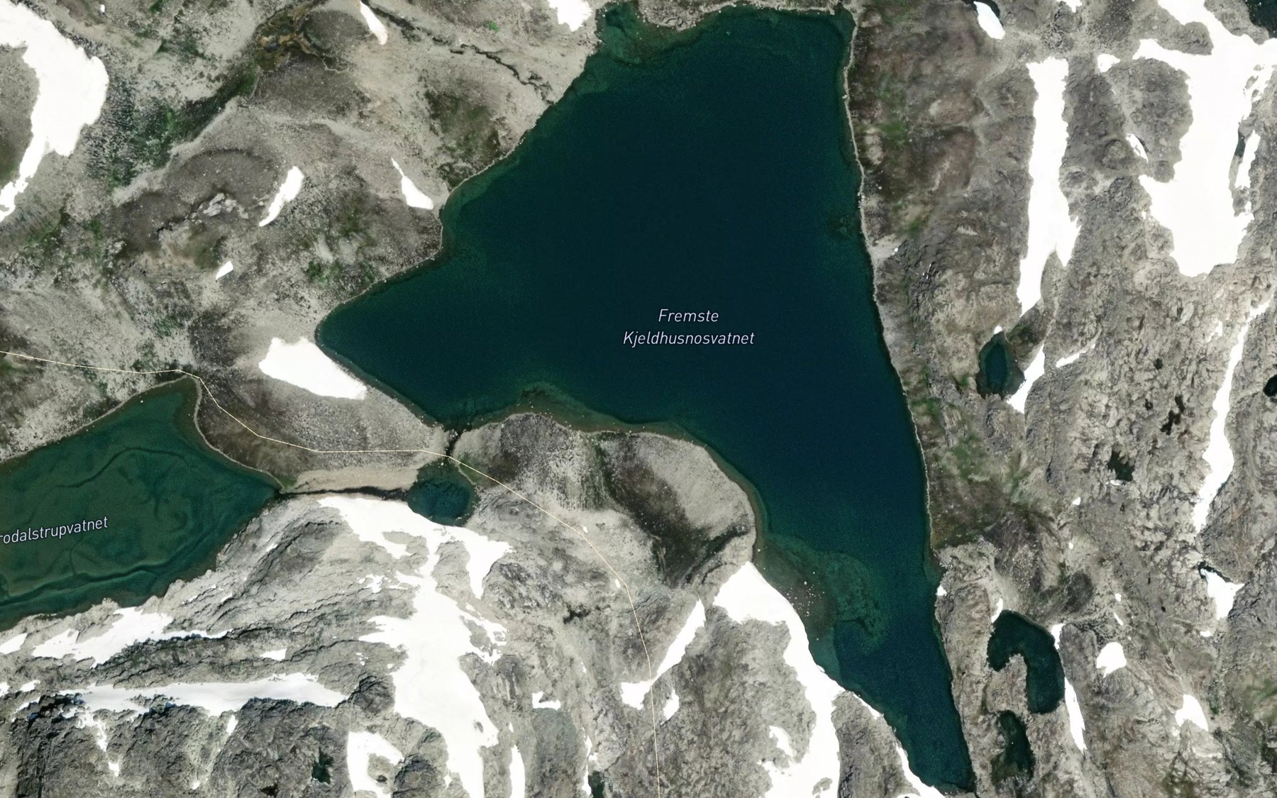 Satellite map of the Kjeldhusnosvatnet,fremste