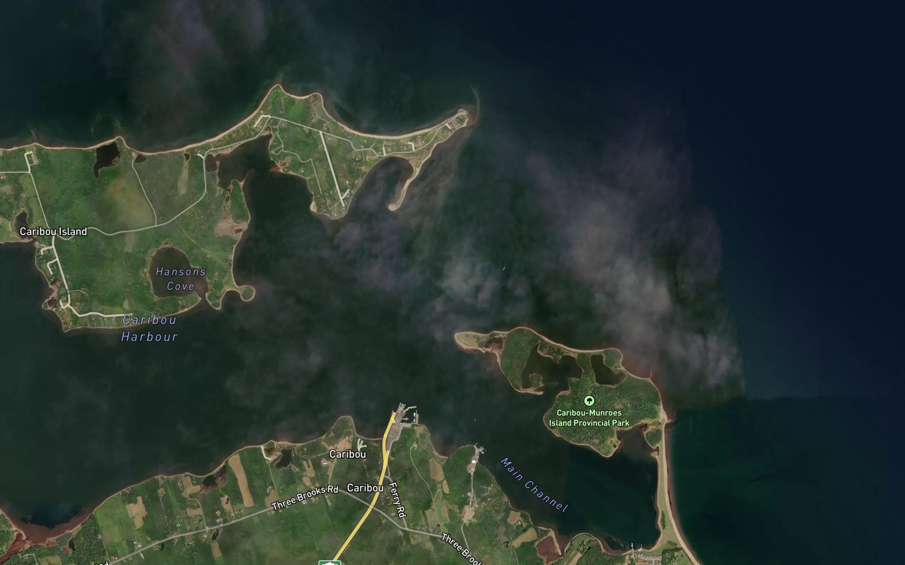 Satellite map of the Big Caribou Entrance