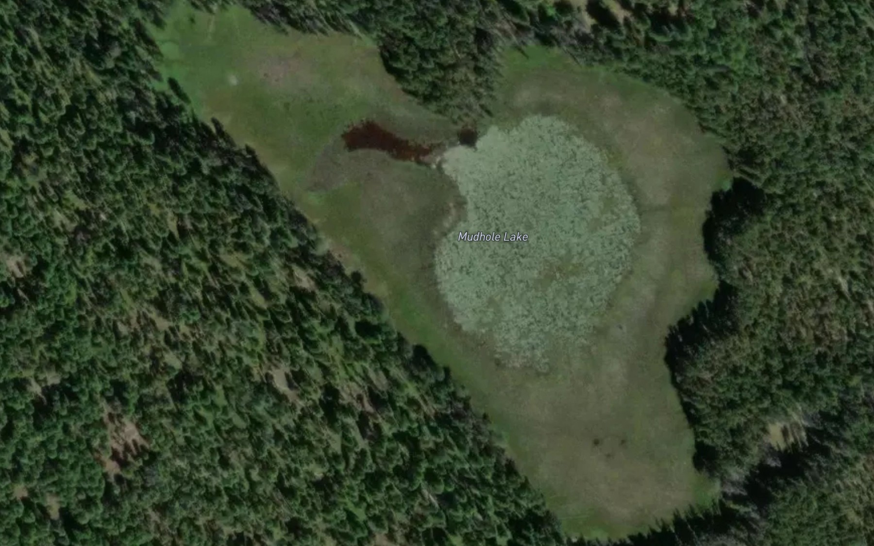 Satellite map of the Mudhole Lake