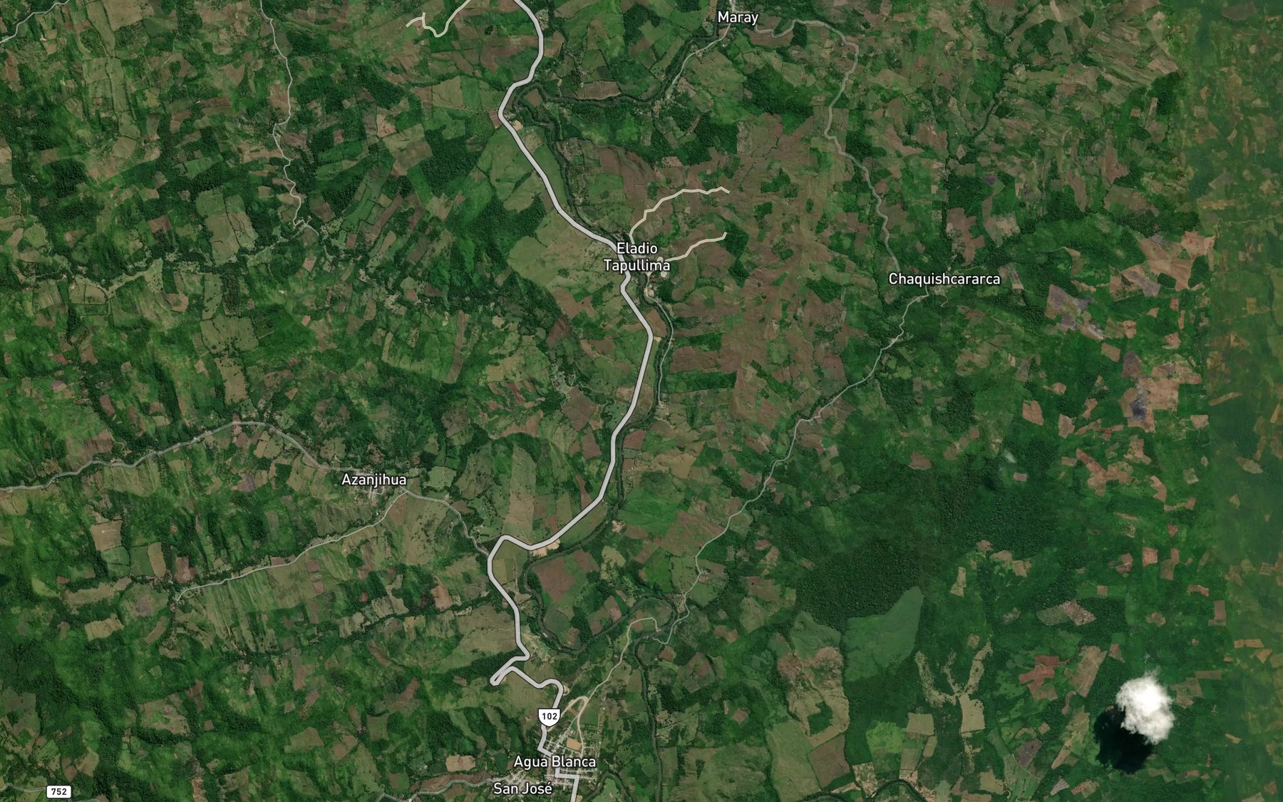 Satellite map of the Quebrada Azangihua Chico