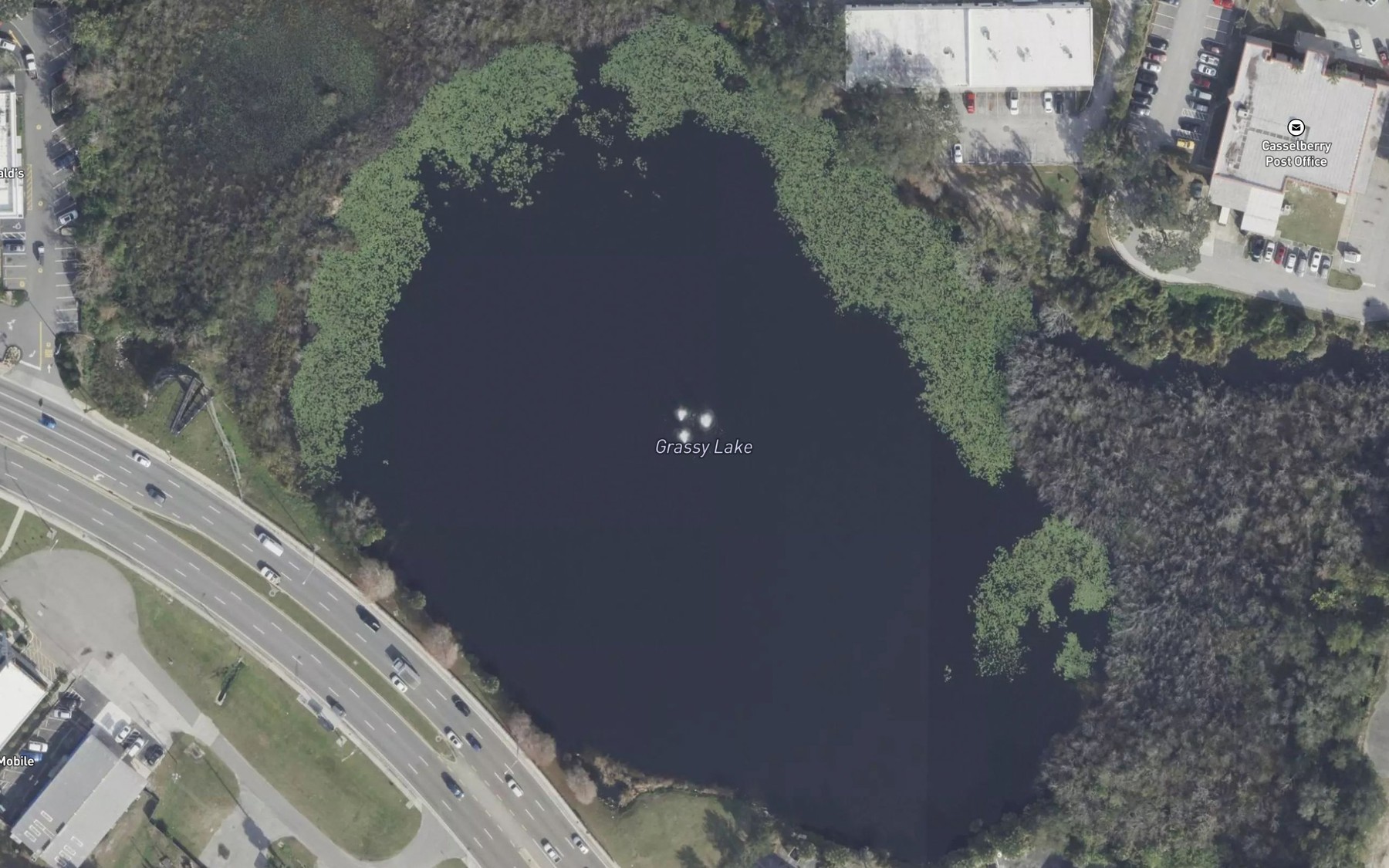 Satellite map of the Grassy Lake