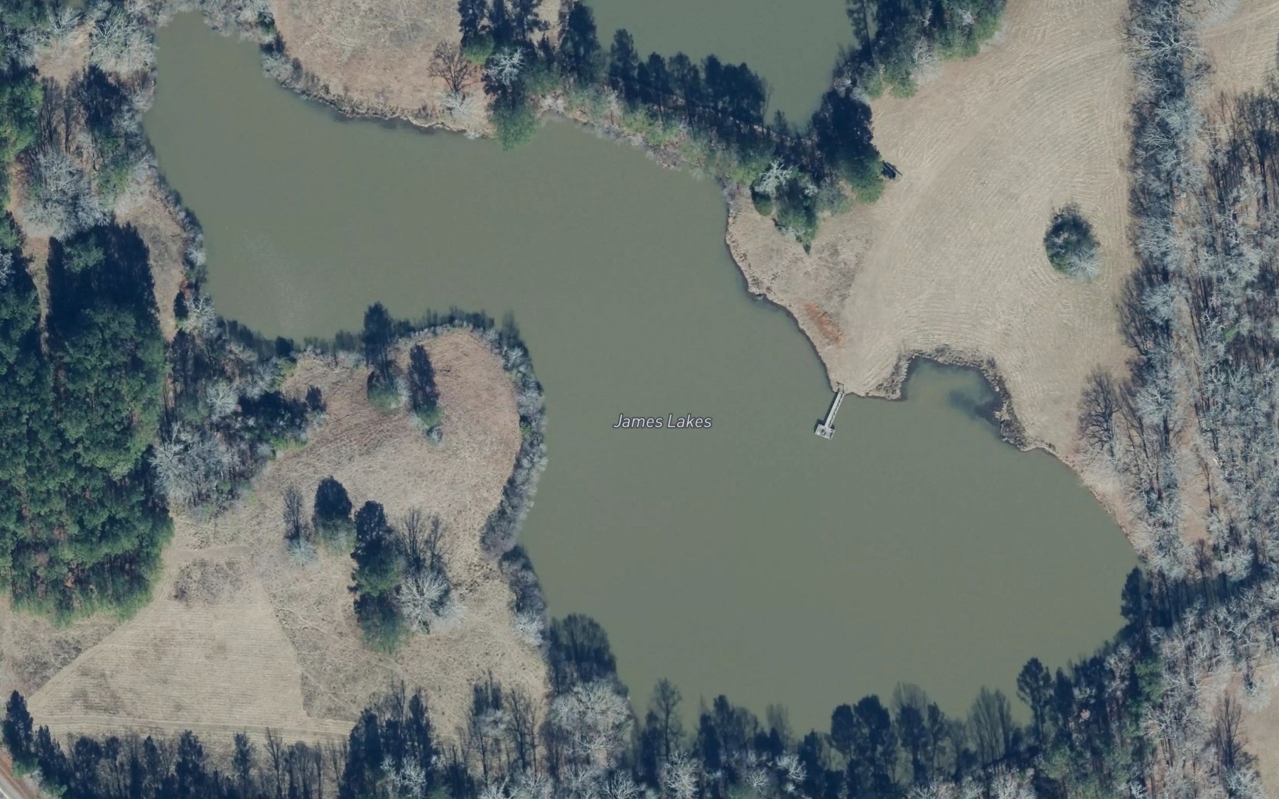 Satellite map of the James Lakes
