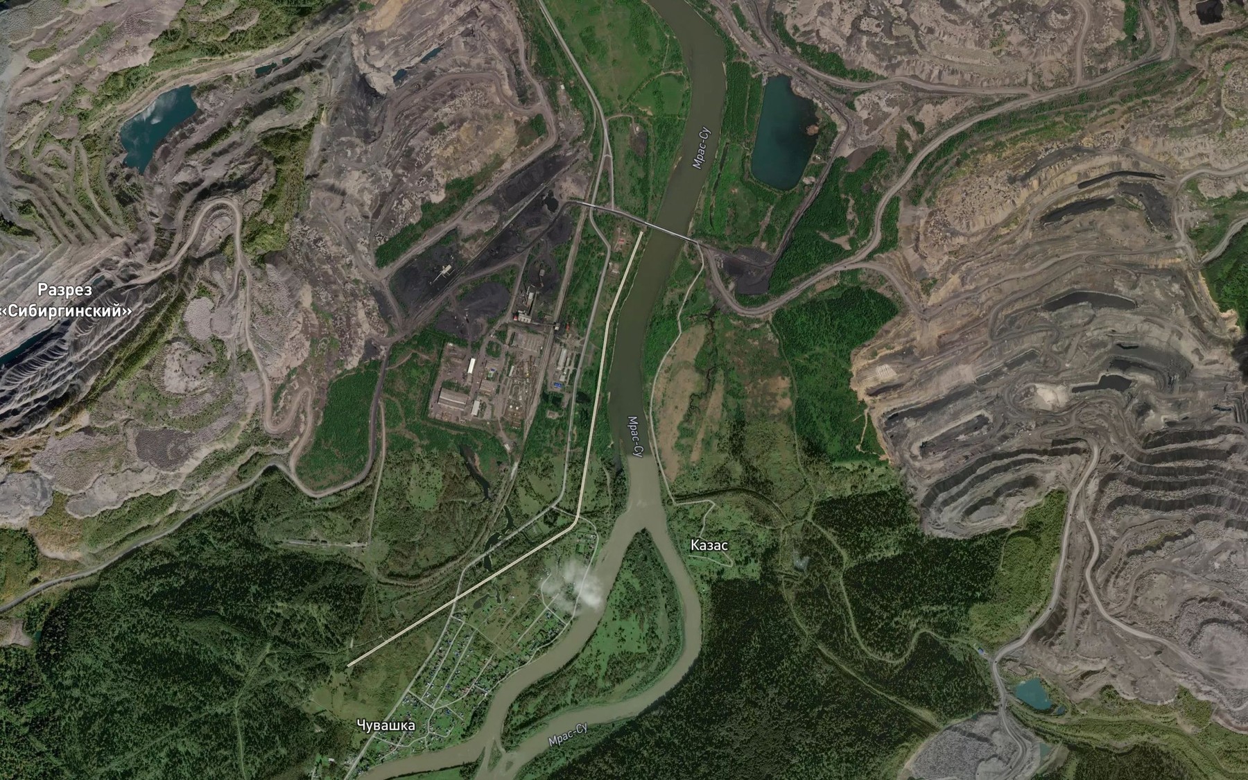 Satellite map of the Kazas