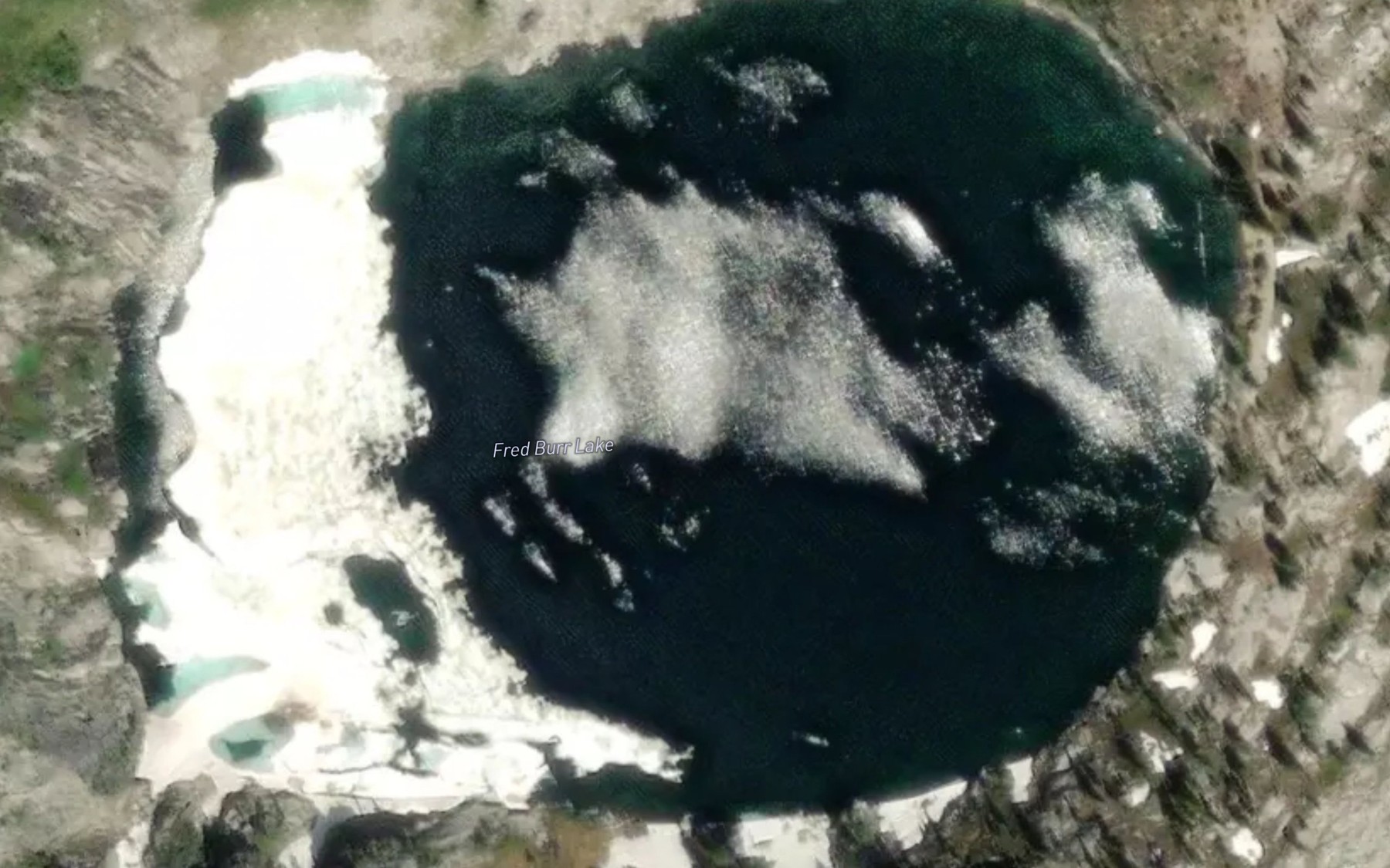 Satellite map of the Fred Burr Lake