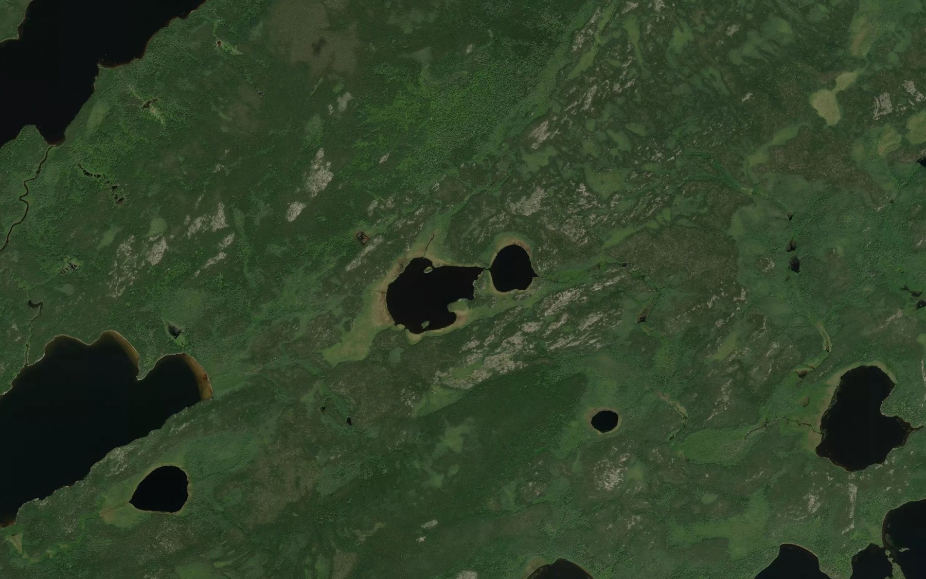 Satellite map of the Flame Lake
