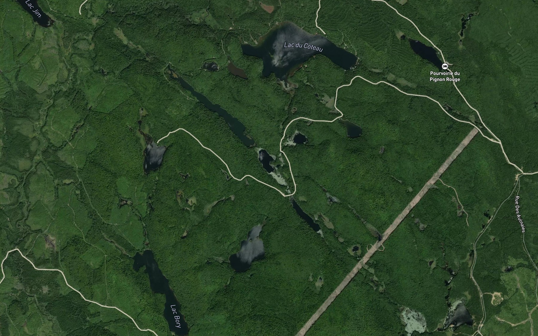 Satellite map of the Lac du Milieu