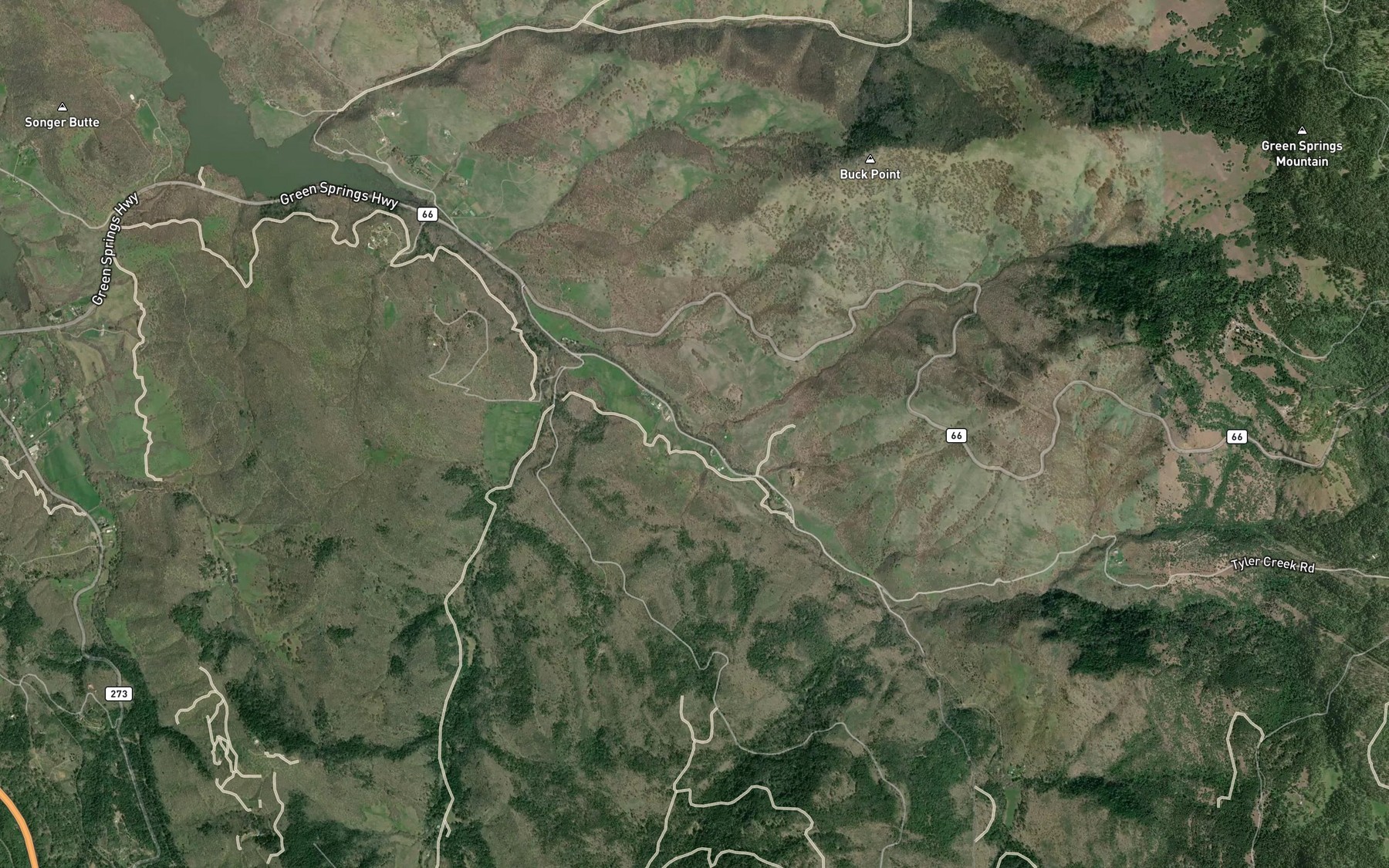 Satellite map of the Soda Creek