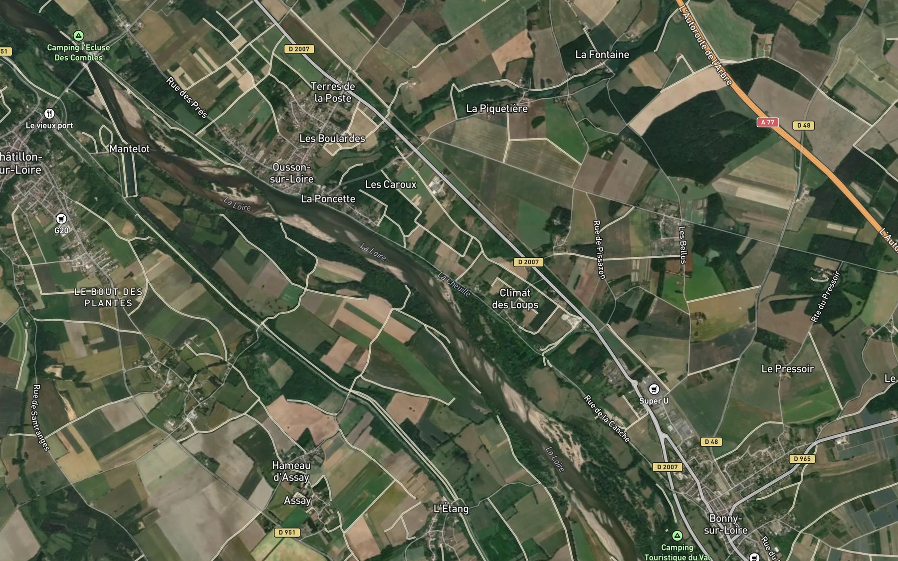 Satellite map of the Ruisseau la Cheuille