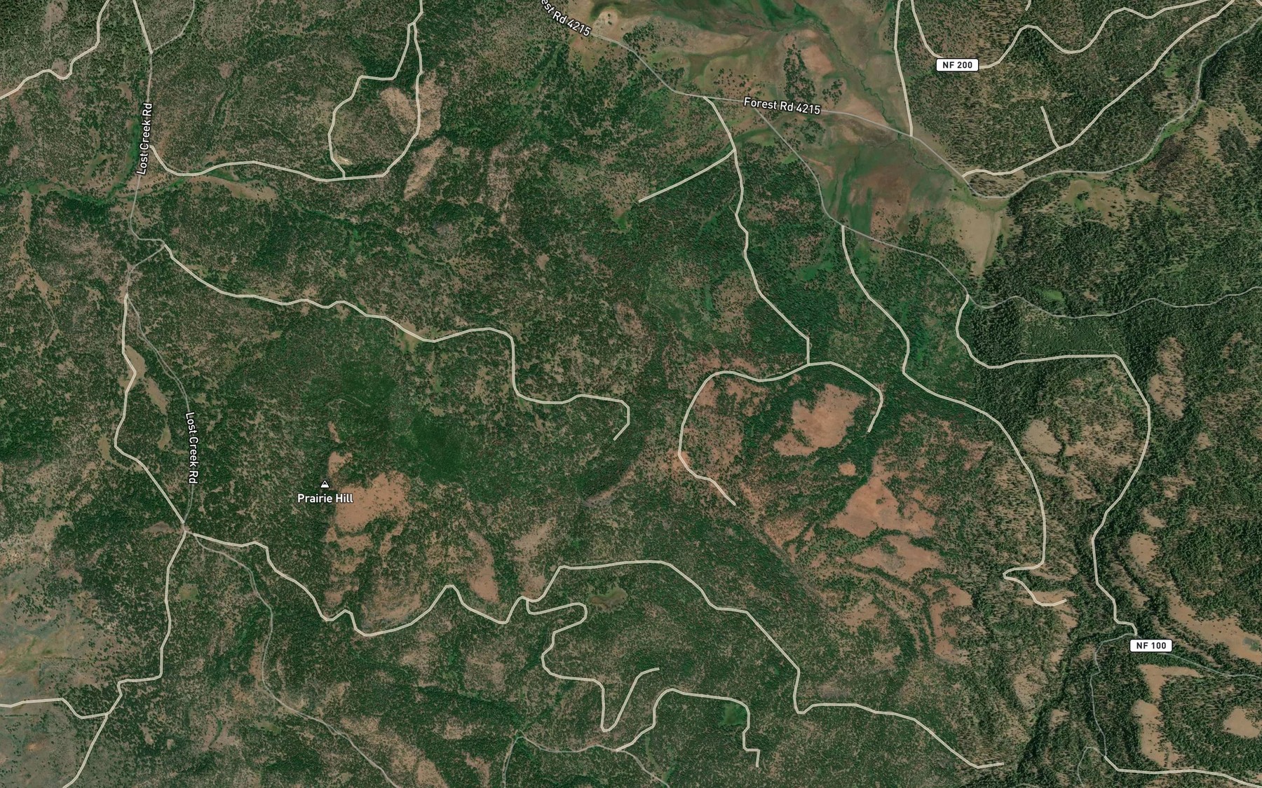 Satellite map of the Little Horse Spring