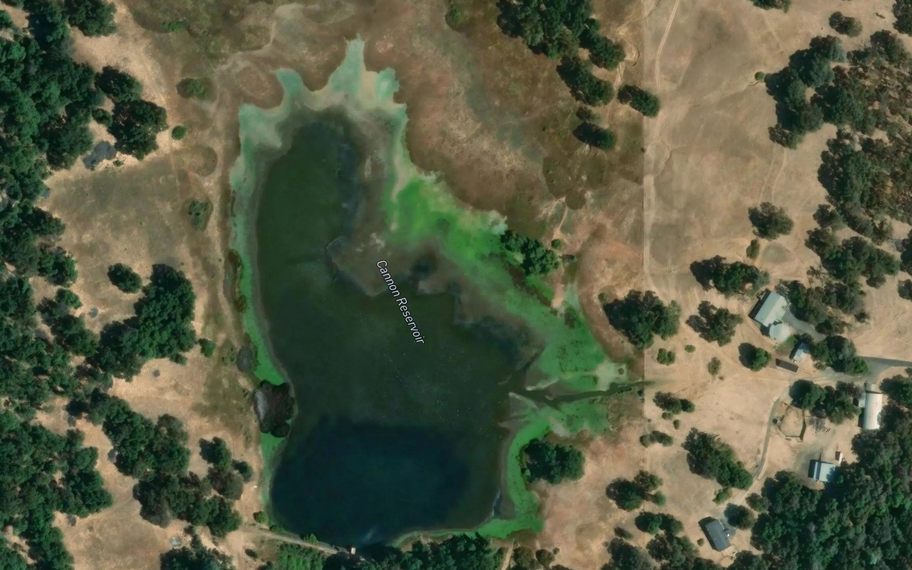 Satellite map of the Cannon Reservoir