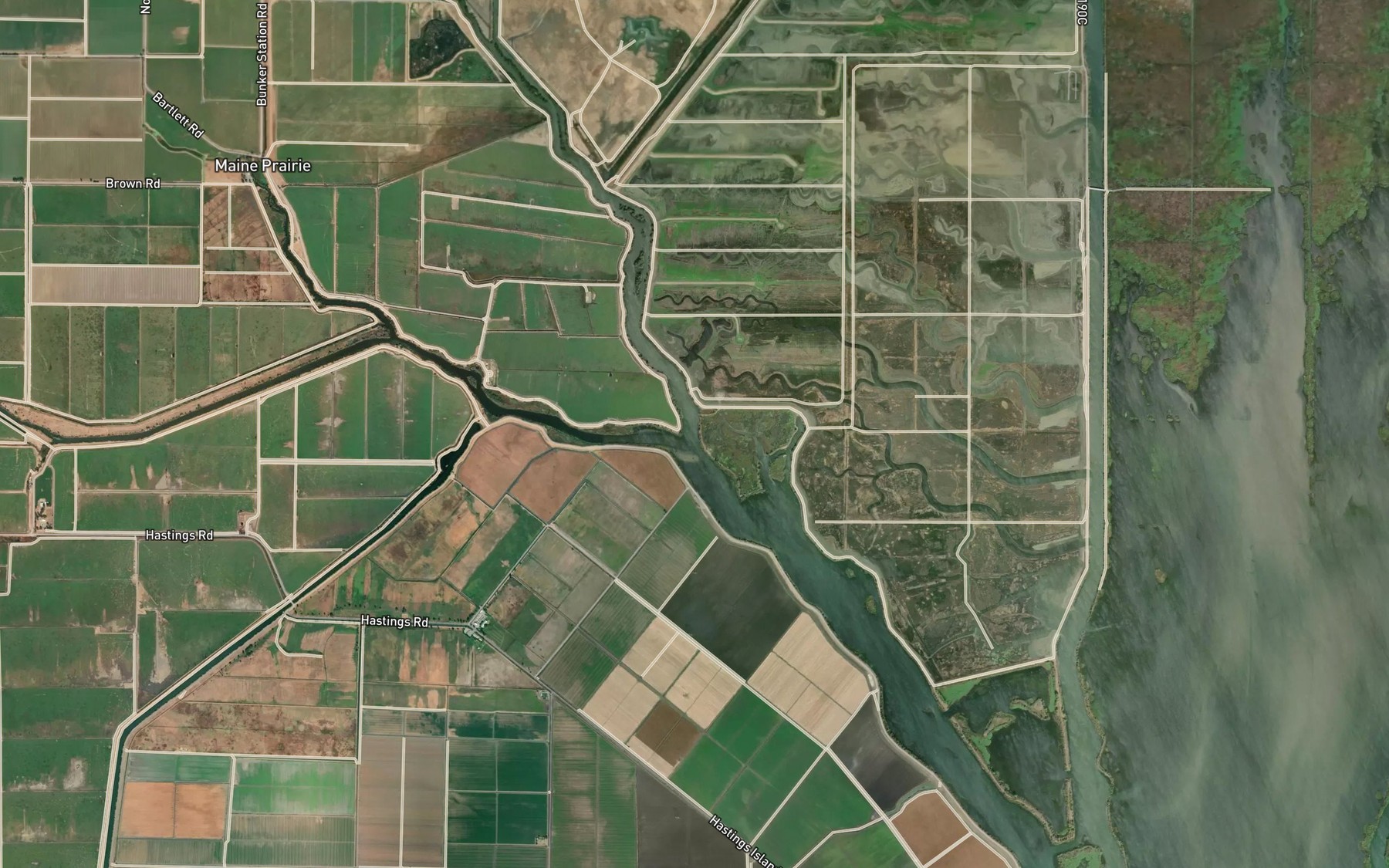 Satellite map of the Haas Slough