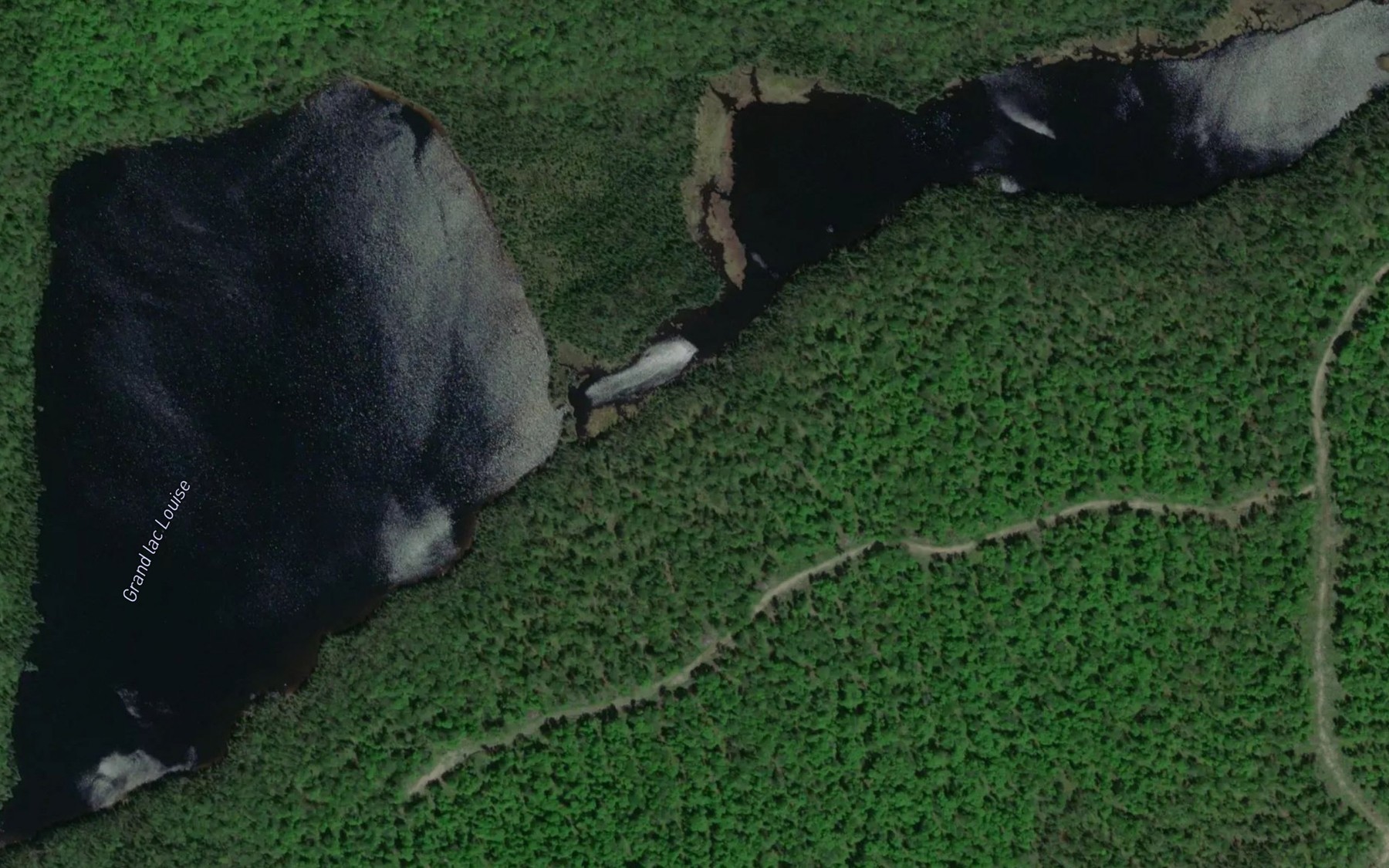 Satellite map of the Grand lac Louise