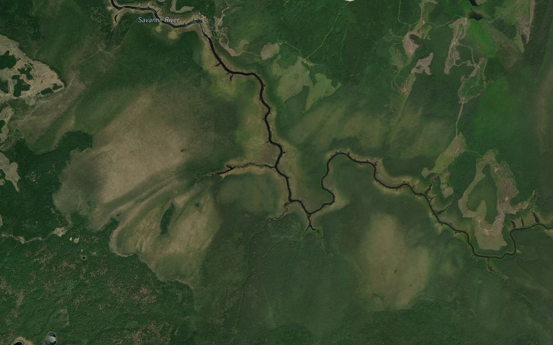 Satellite map of the Peterkin Creek