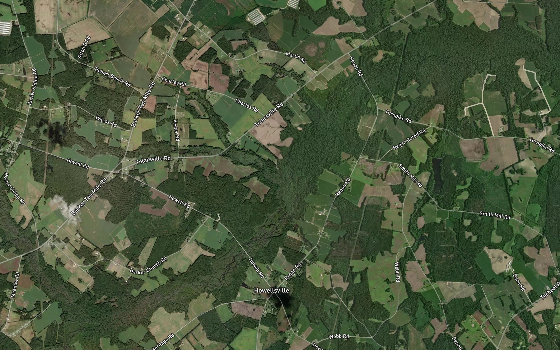Satellite map of the Lees Branch