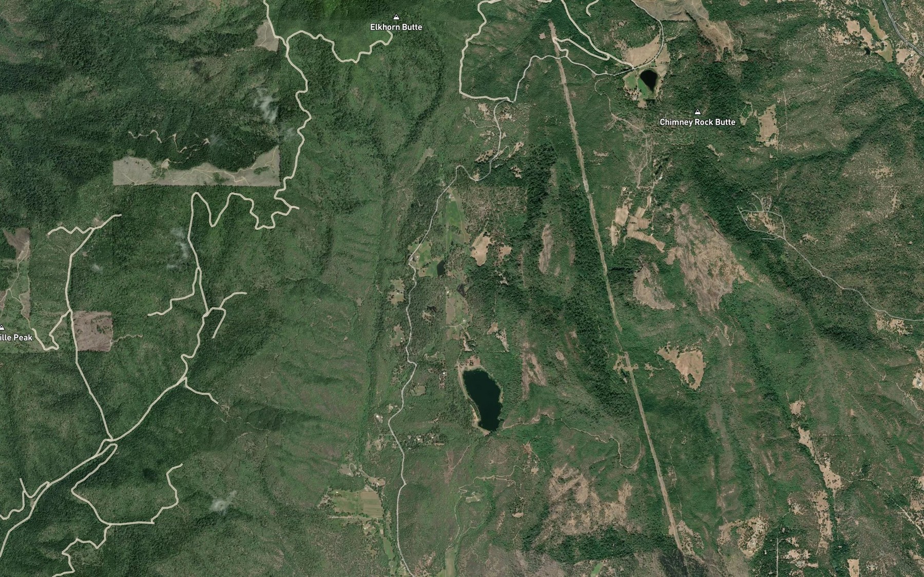 Satellite map of the Gribble Reservoir