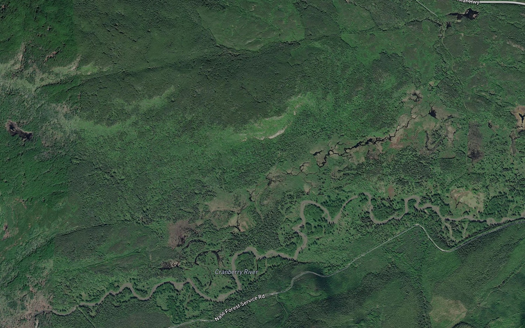 Satellite map of the Derrick Creek