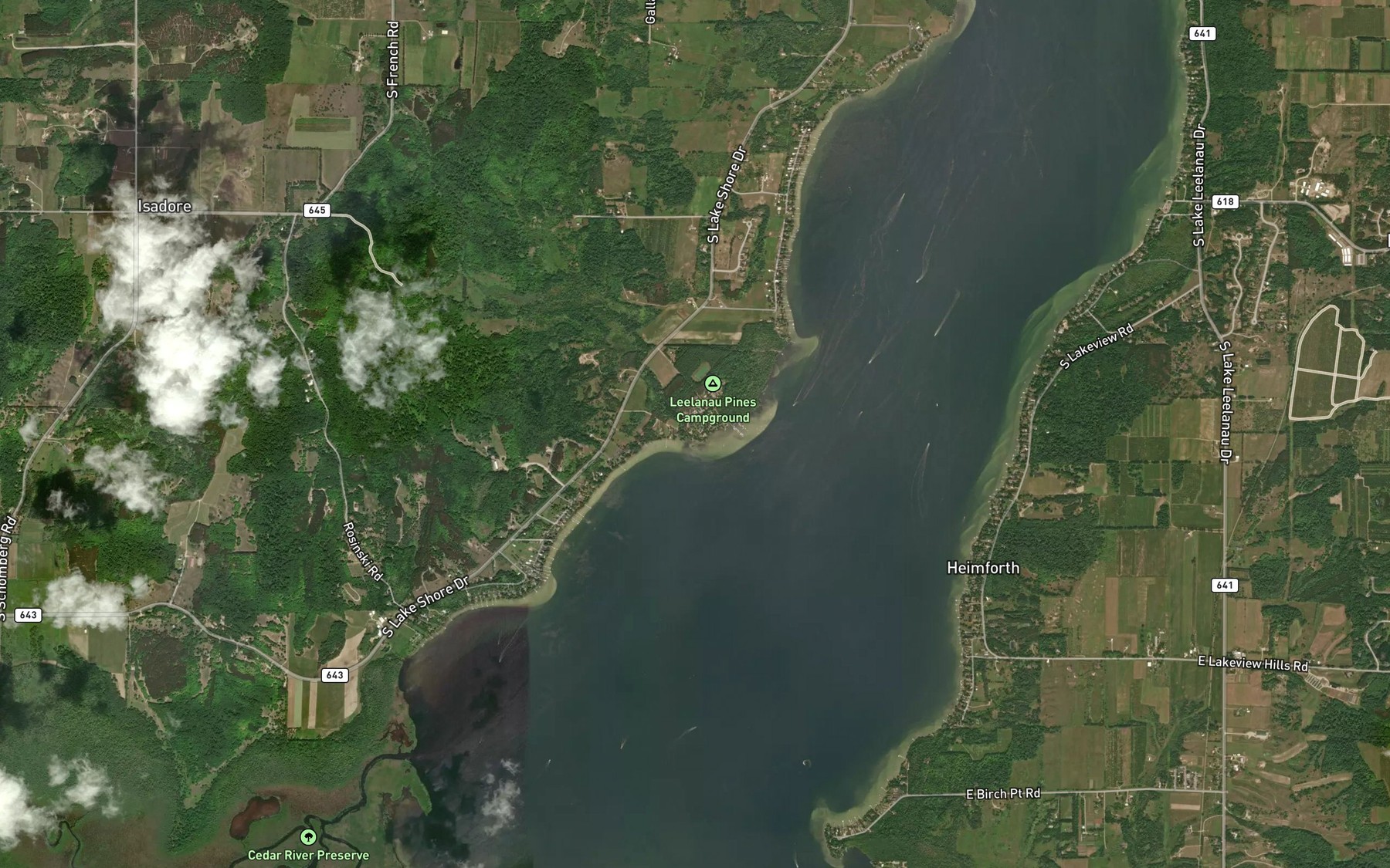 Satellite map of the Rice Creek