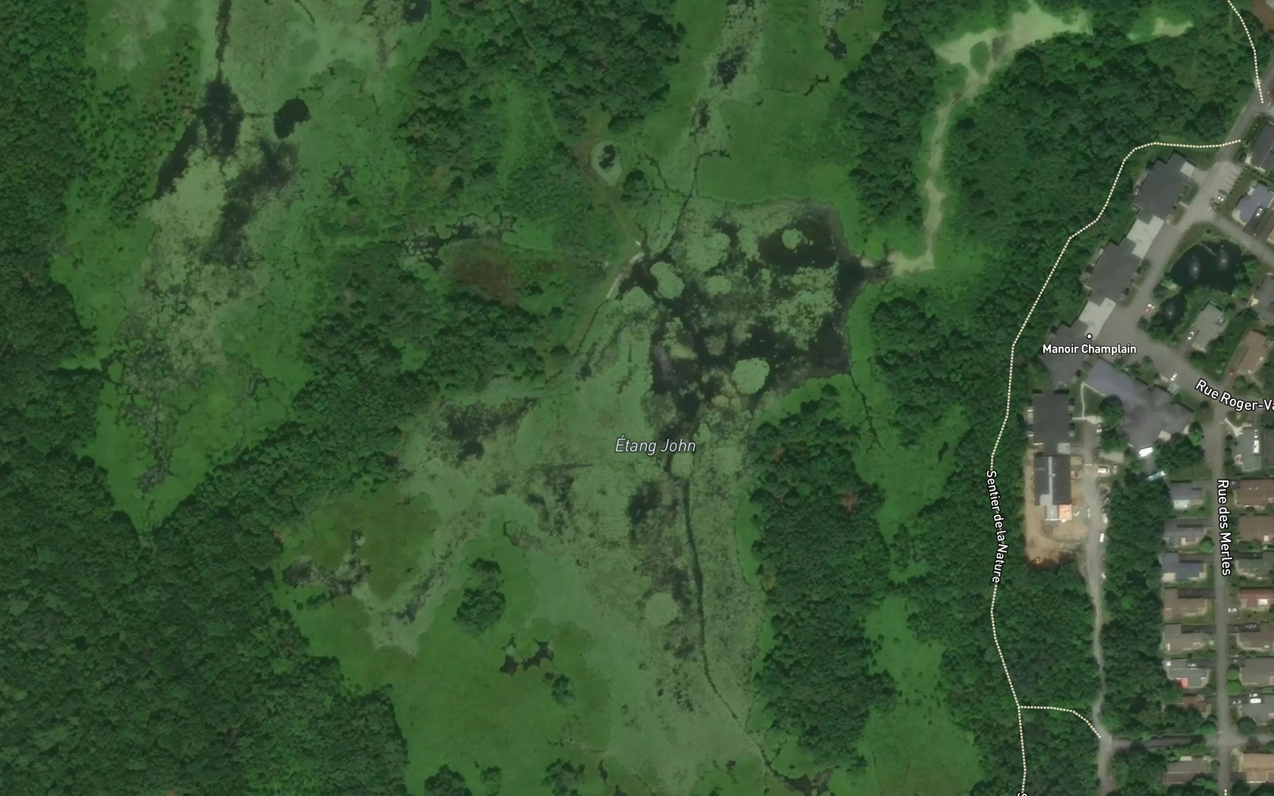 Satellite map of the Etang John