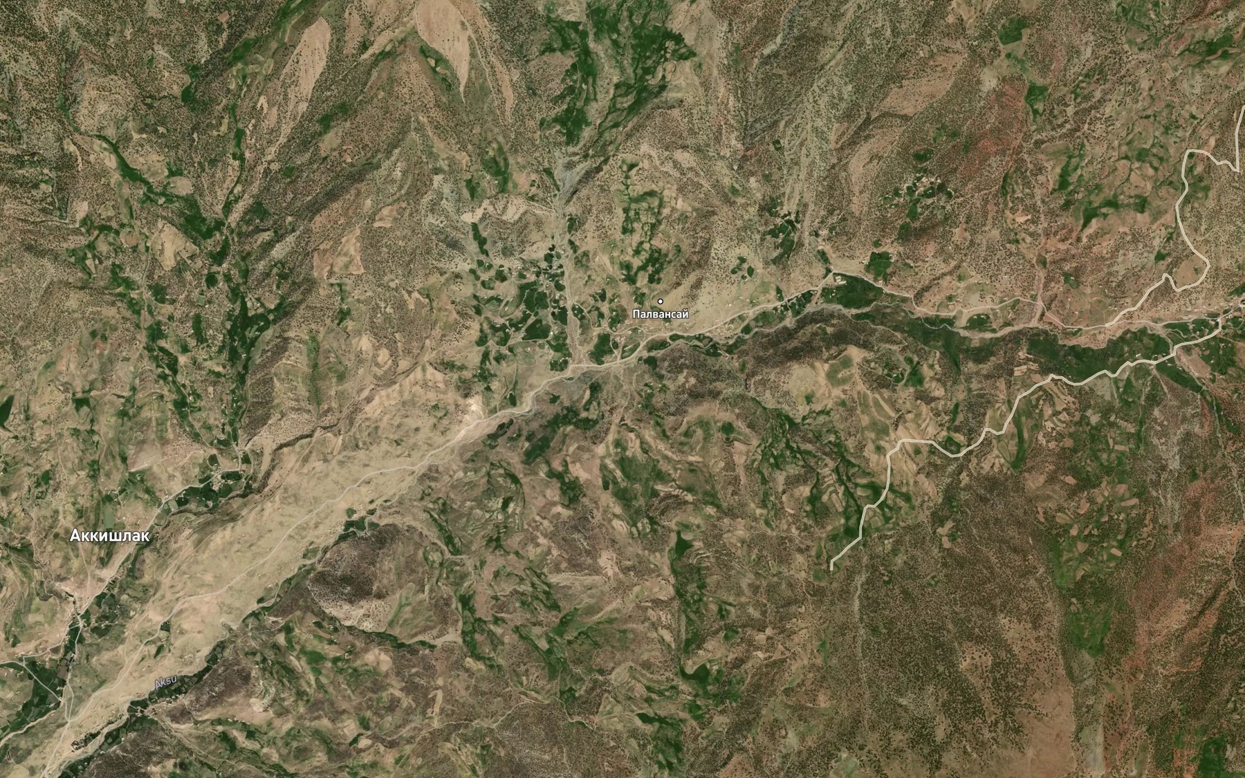 Satellite map of the Oqsuv