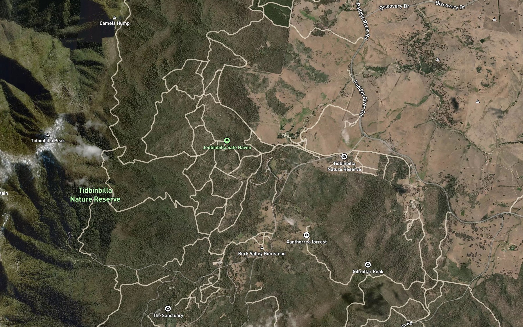 Satellite map of the Reid Creek