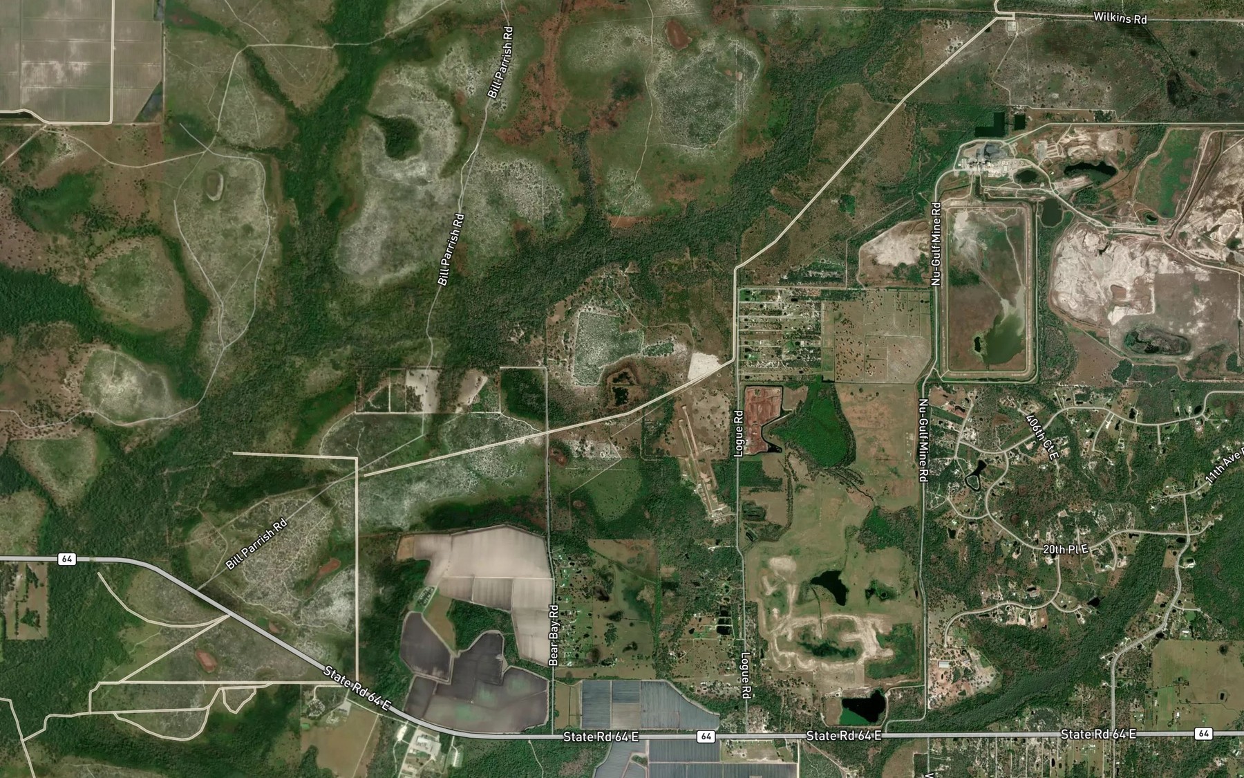 Satellite map of the Clearwater Lake
