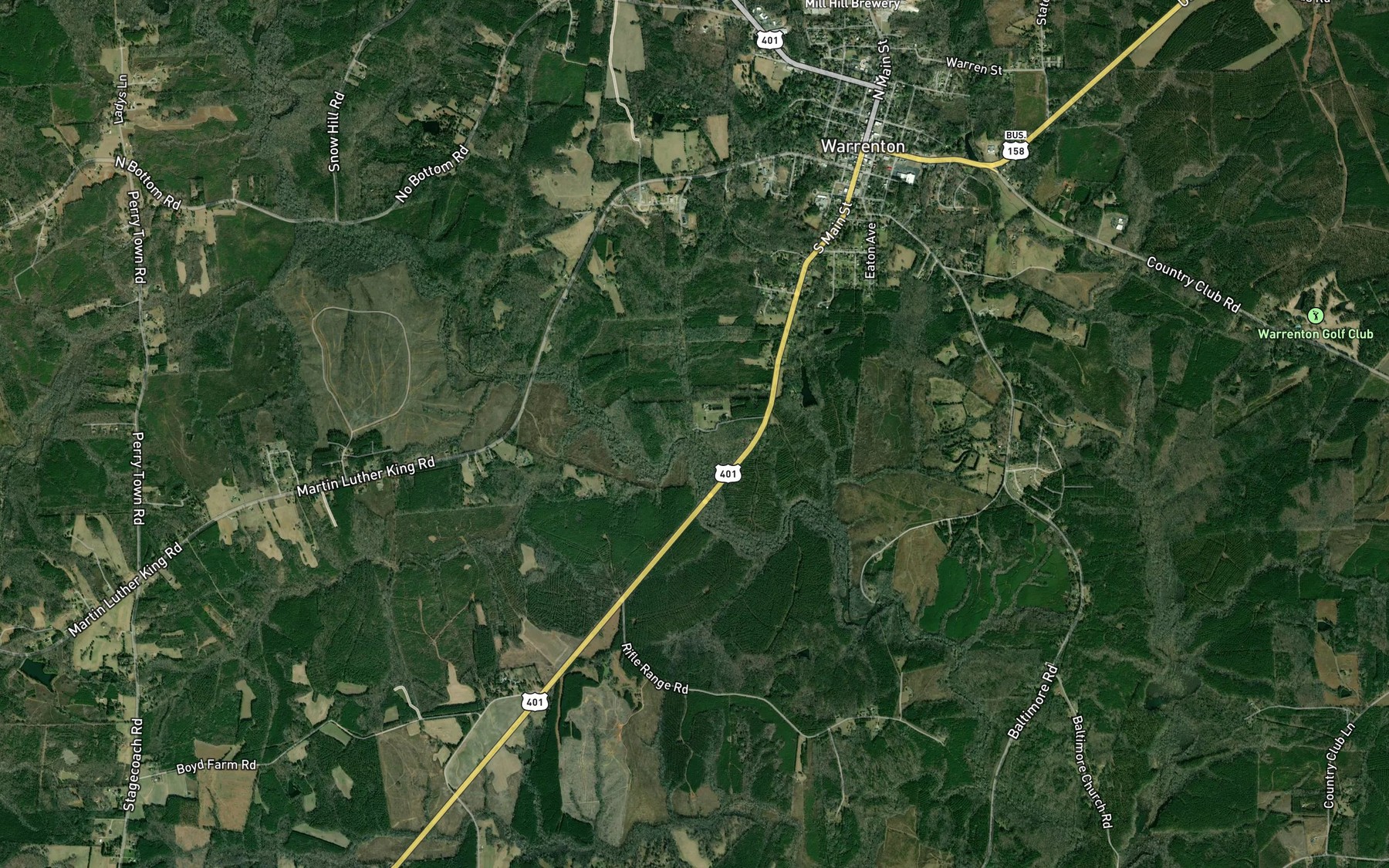 Satellite map of the Horse Creek
