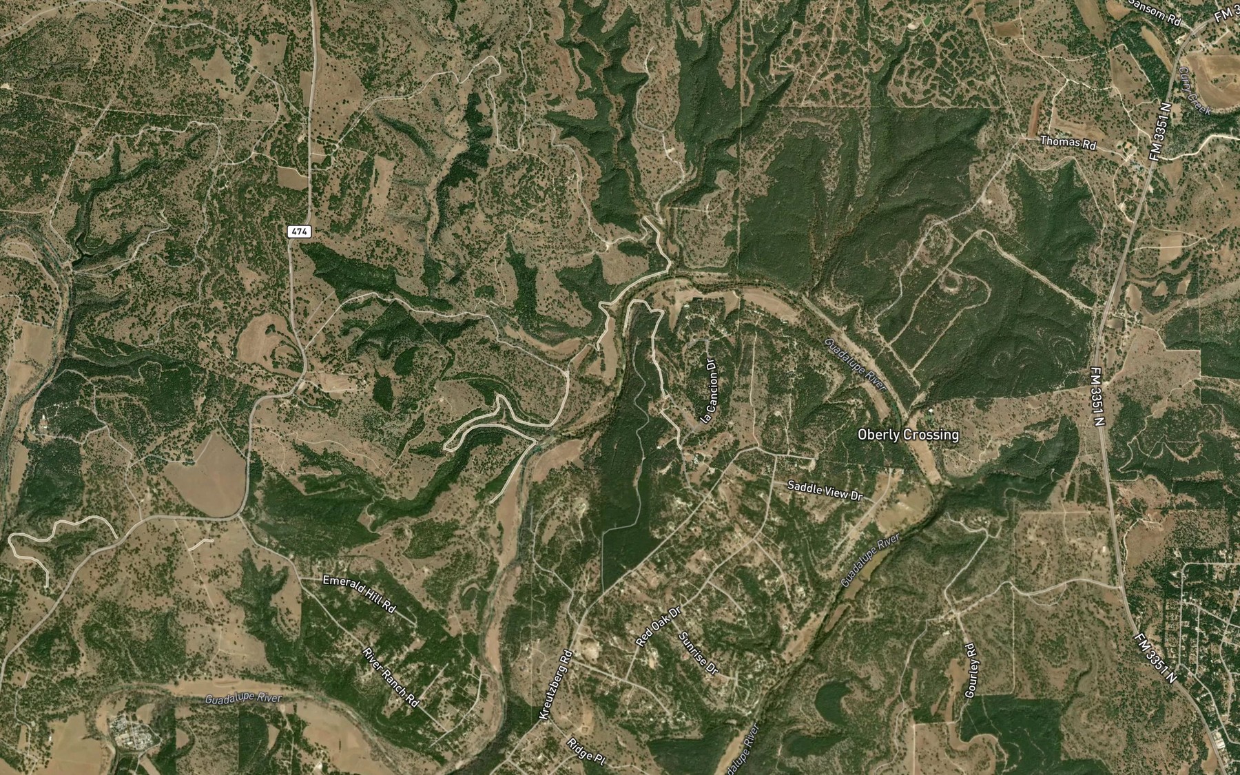 Satellite map of the Goss Creek
