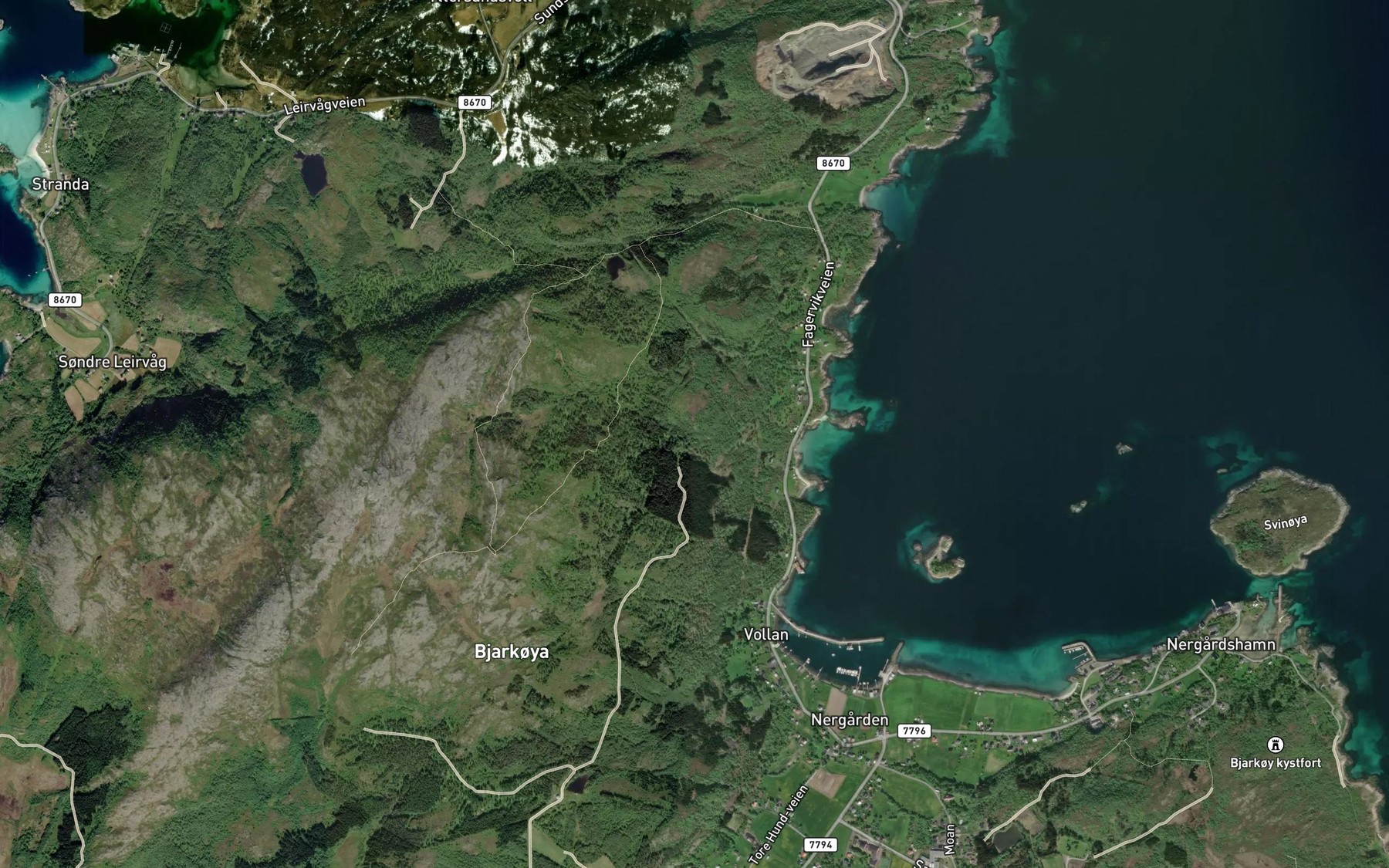 Satellite map of the Sandvikelva