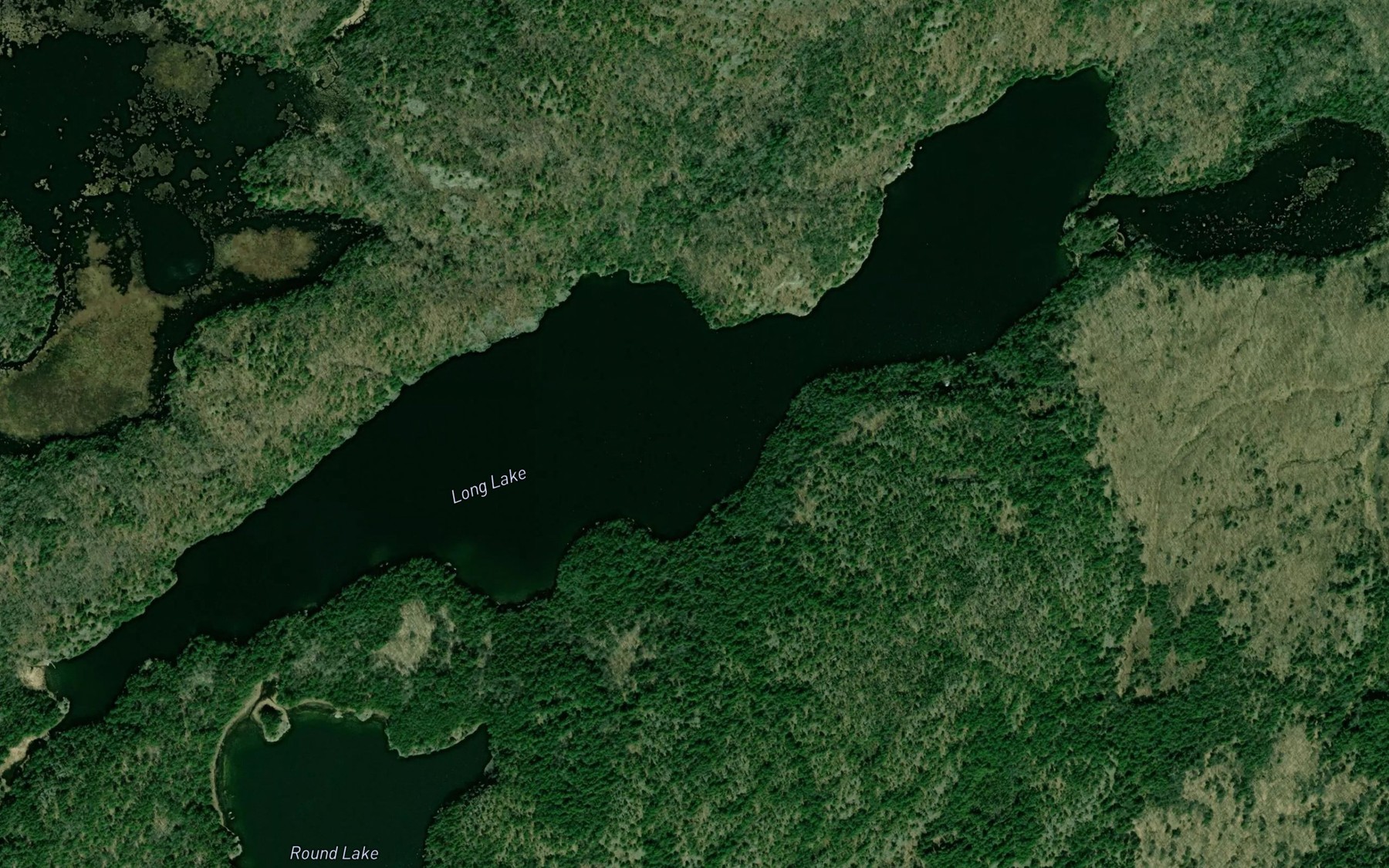 Satellite map of the Long Lake