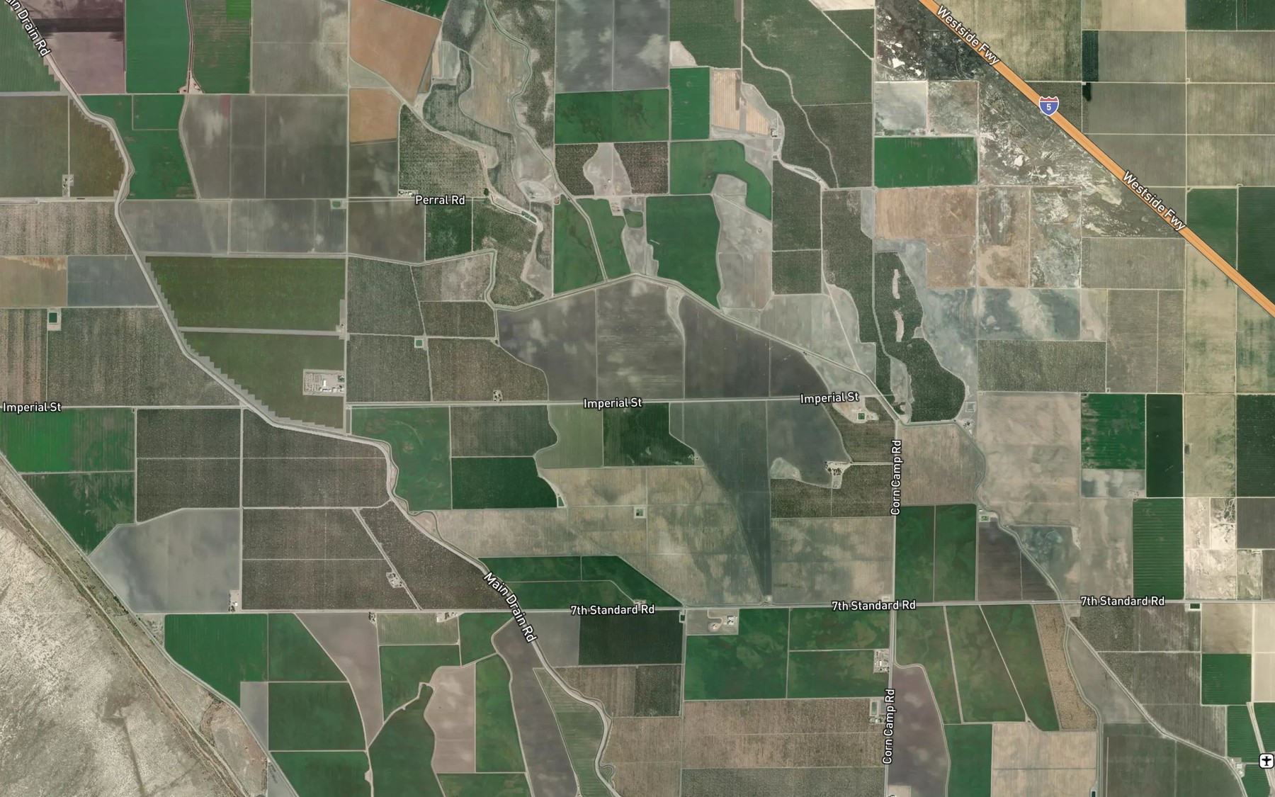 Satellite map of the Palomas Drain