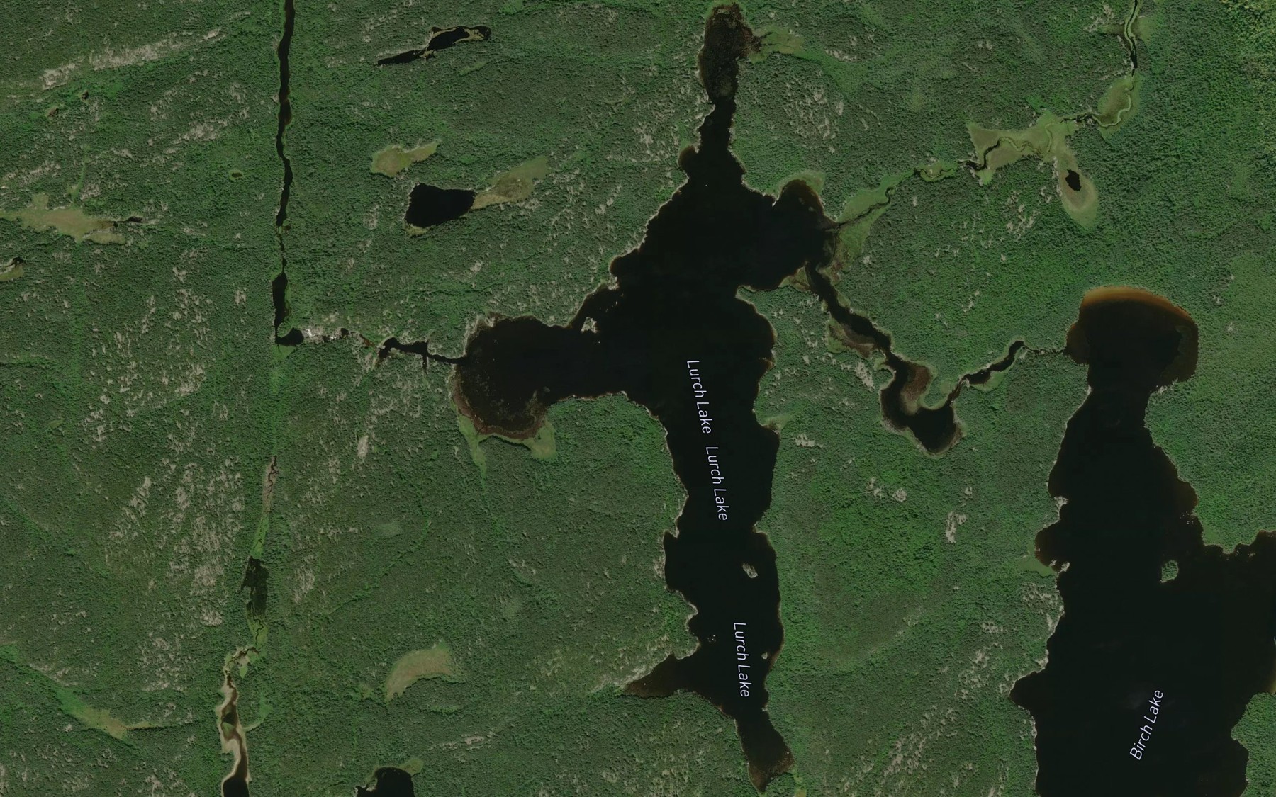 Satellite map of the Lurch Lake
