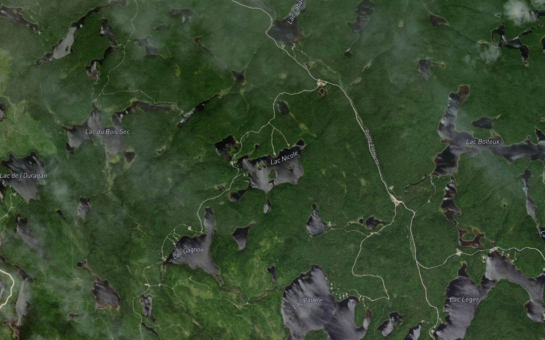 Satellite map of the Lac Nicole