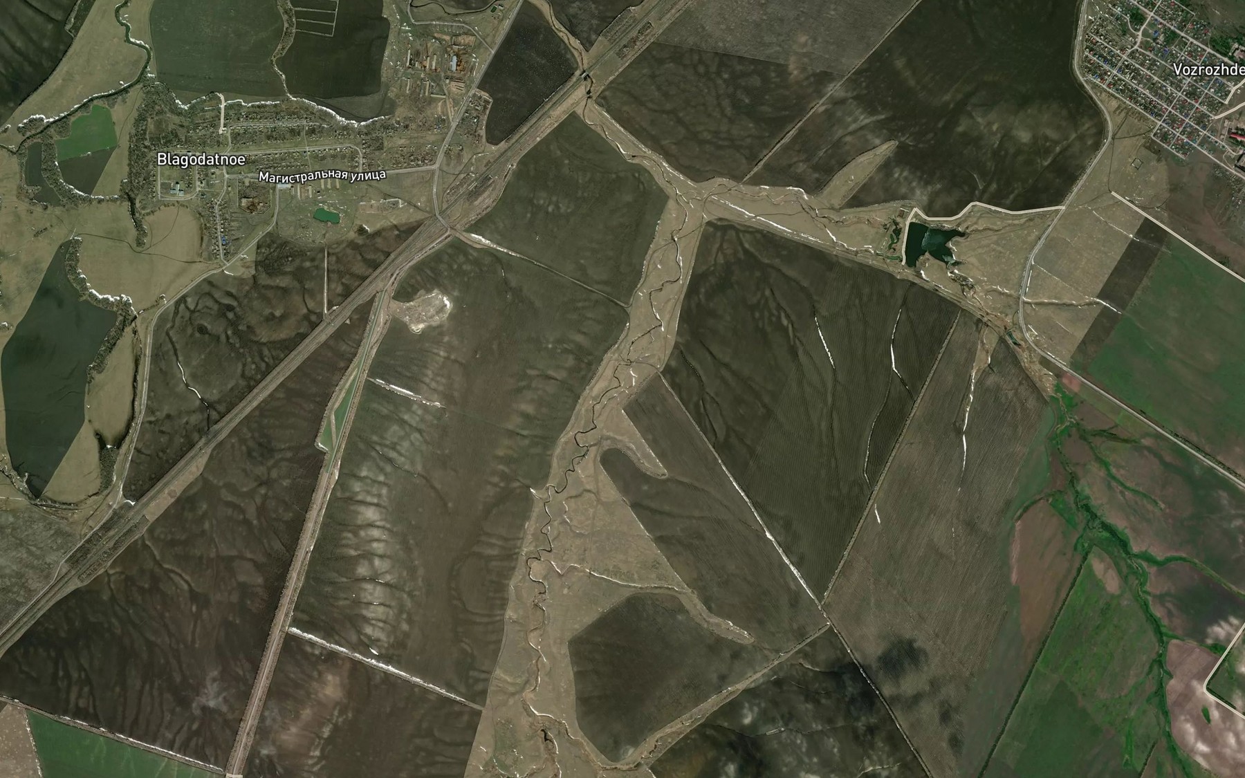 Satellite map of the Ovrag Sukhodol