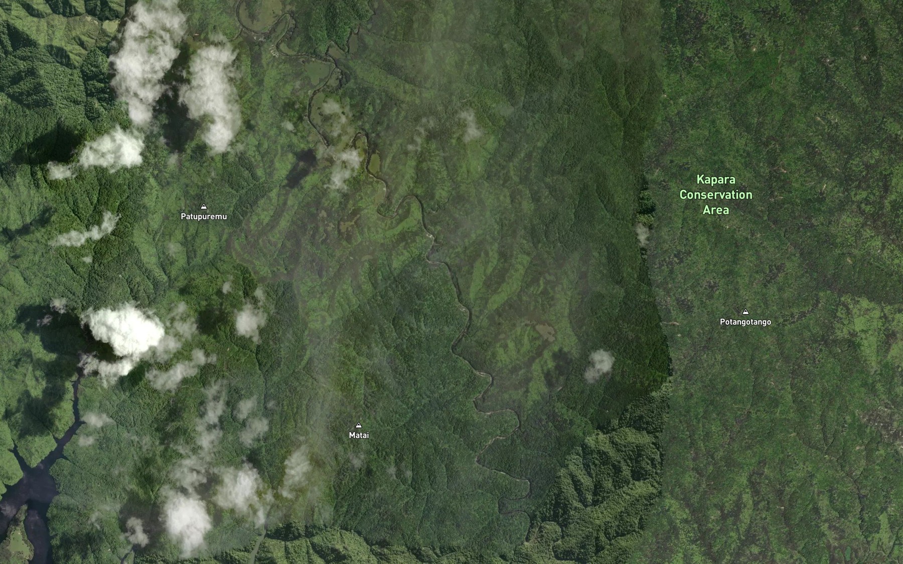 Satellite map of the Whenuakura River