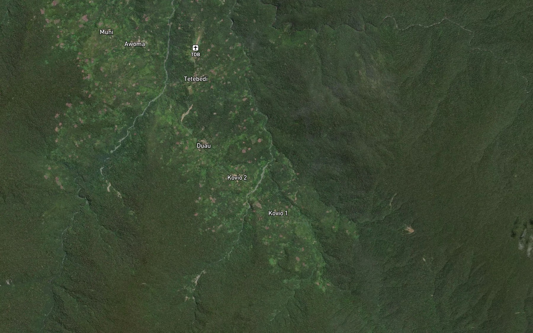 Satellite map of the Maue Creek