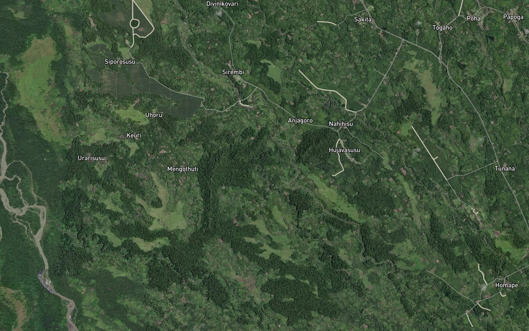 Satellite map of the Eundi Creek