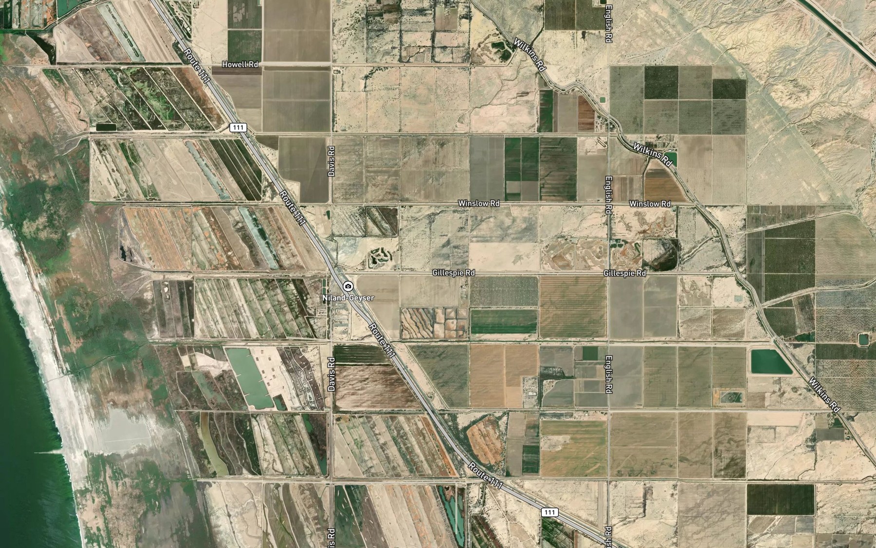 Satellite map of the Niland Lateral One