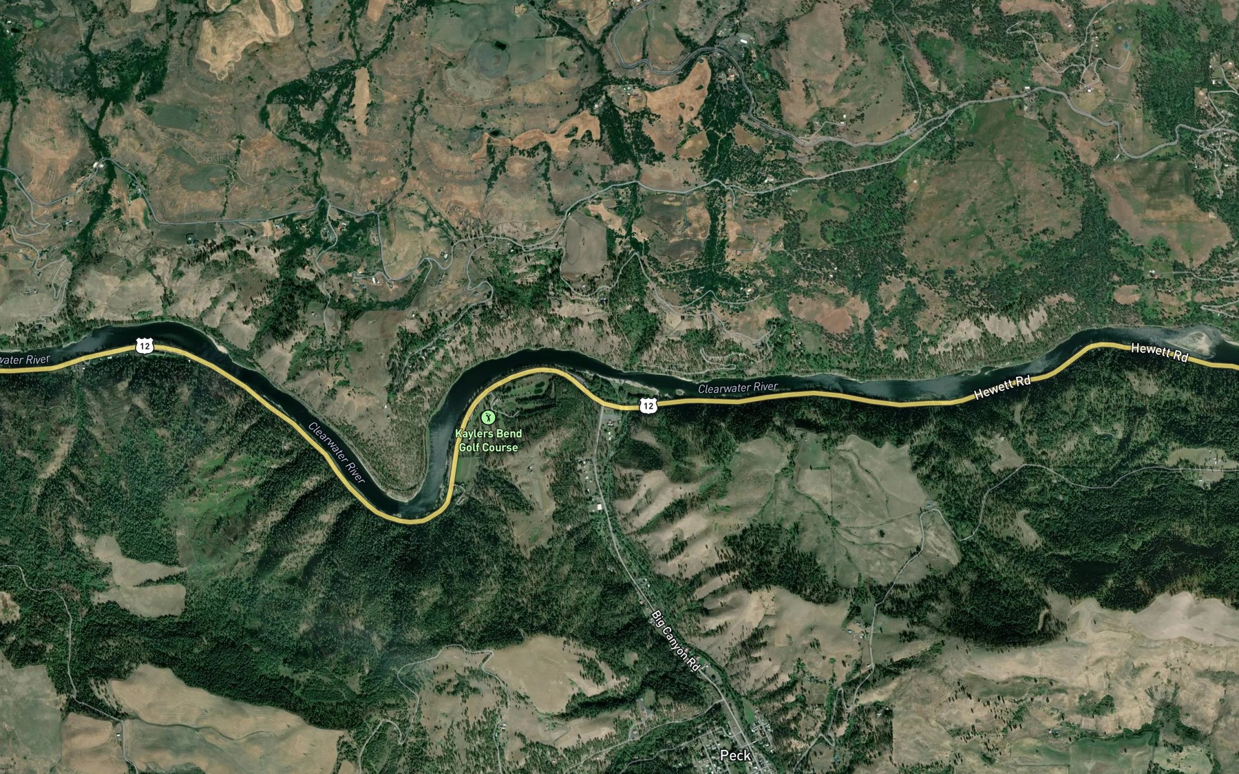 Satellite map of the Big Canyon Creek