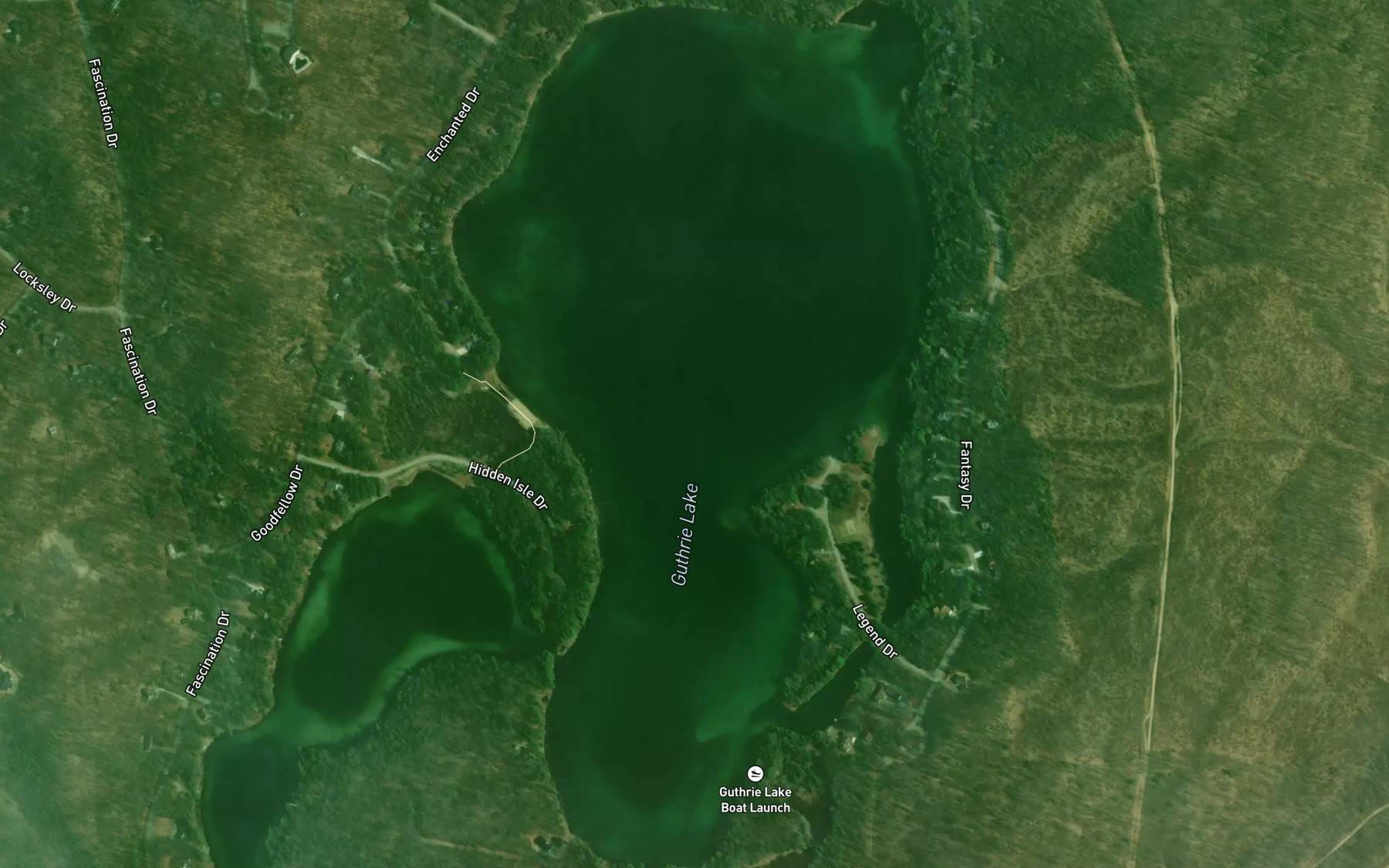 Satellite map of the Guthrie Lake