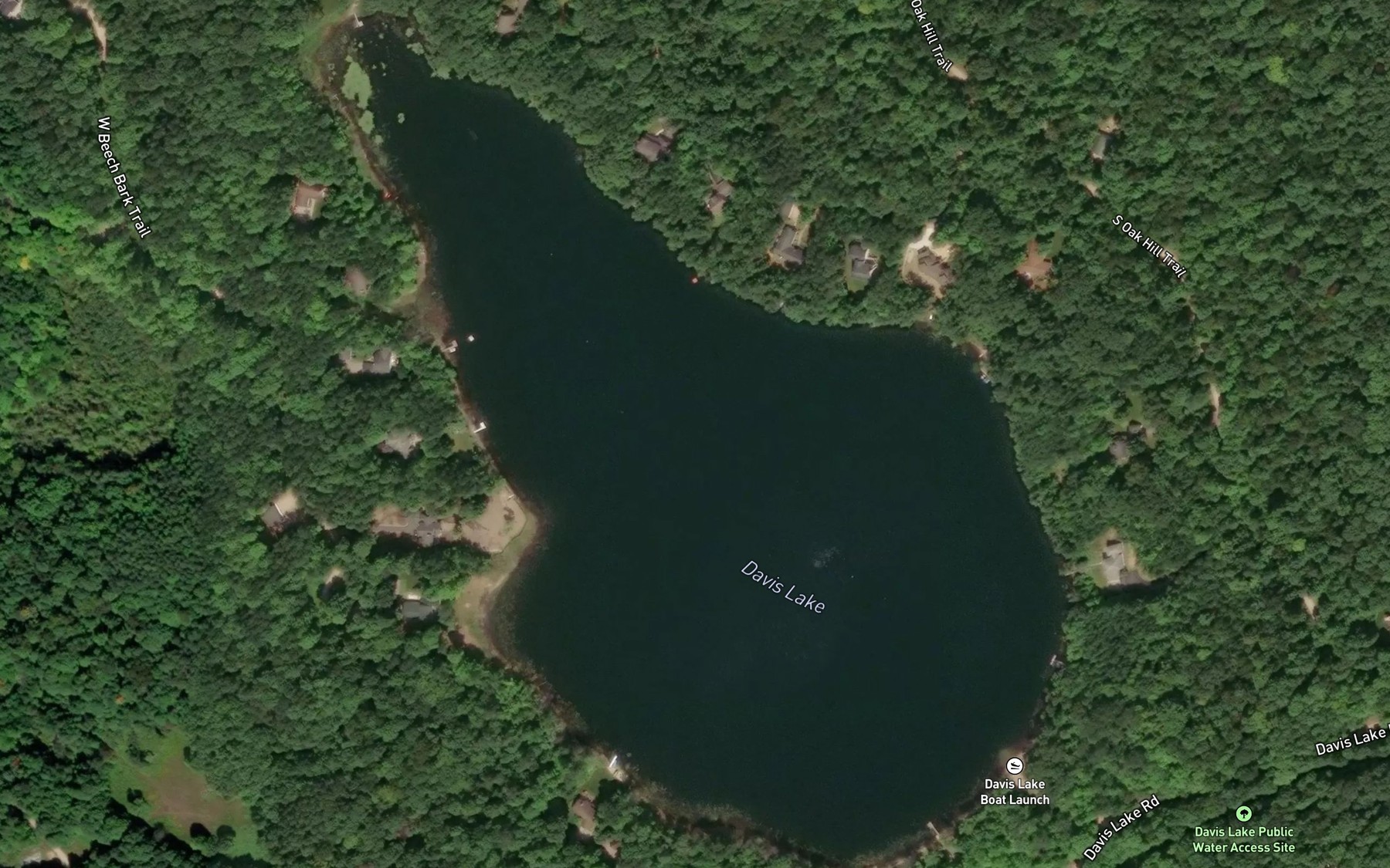 Satellite map of the Davis Lake