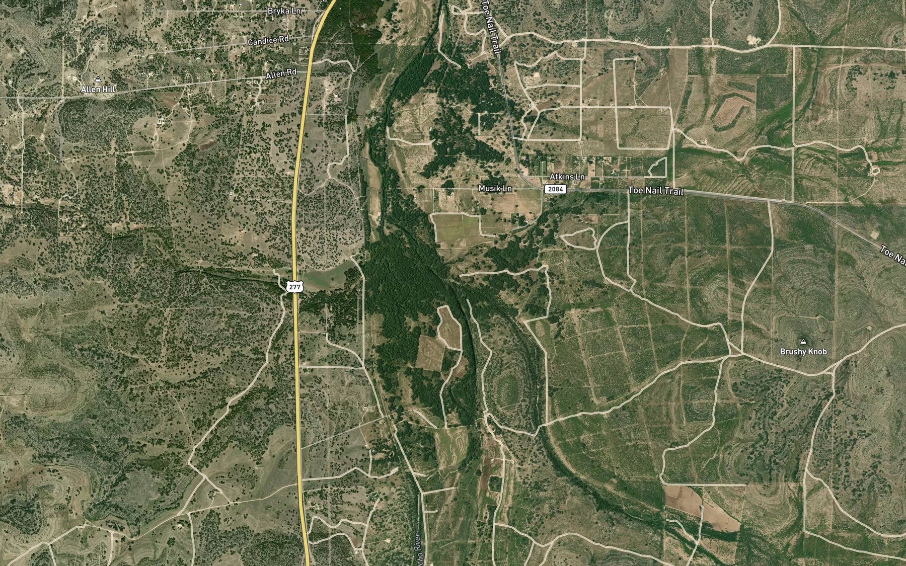 Satellite map of the Dry Creek