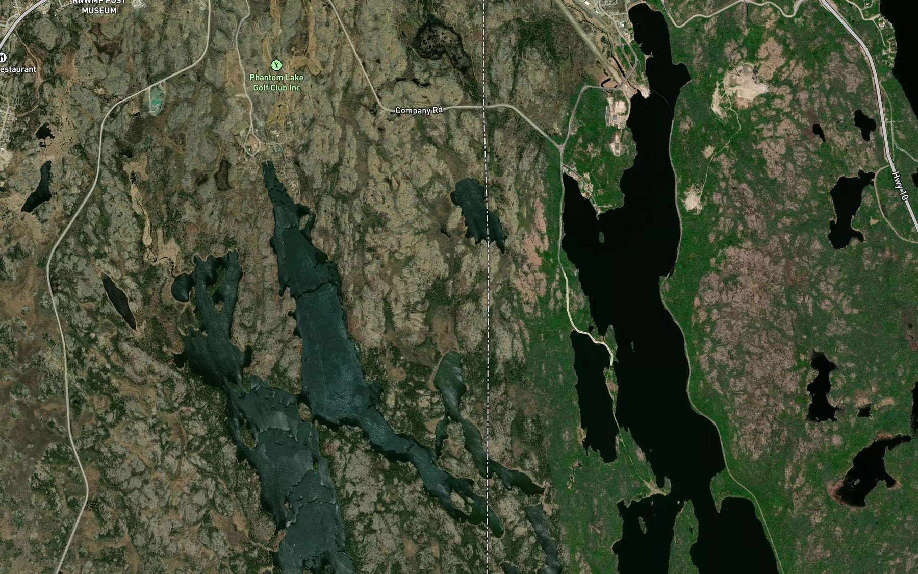 Satellite map of the Carlisle Lake