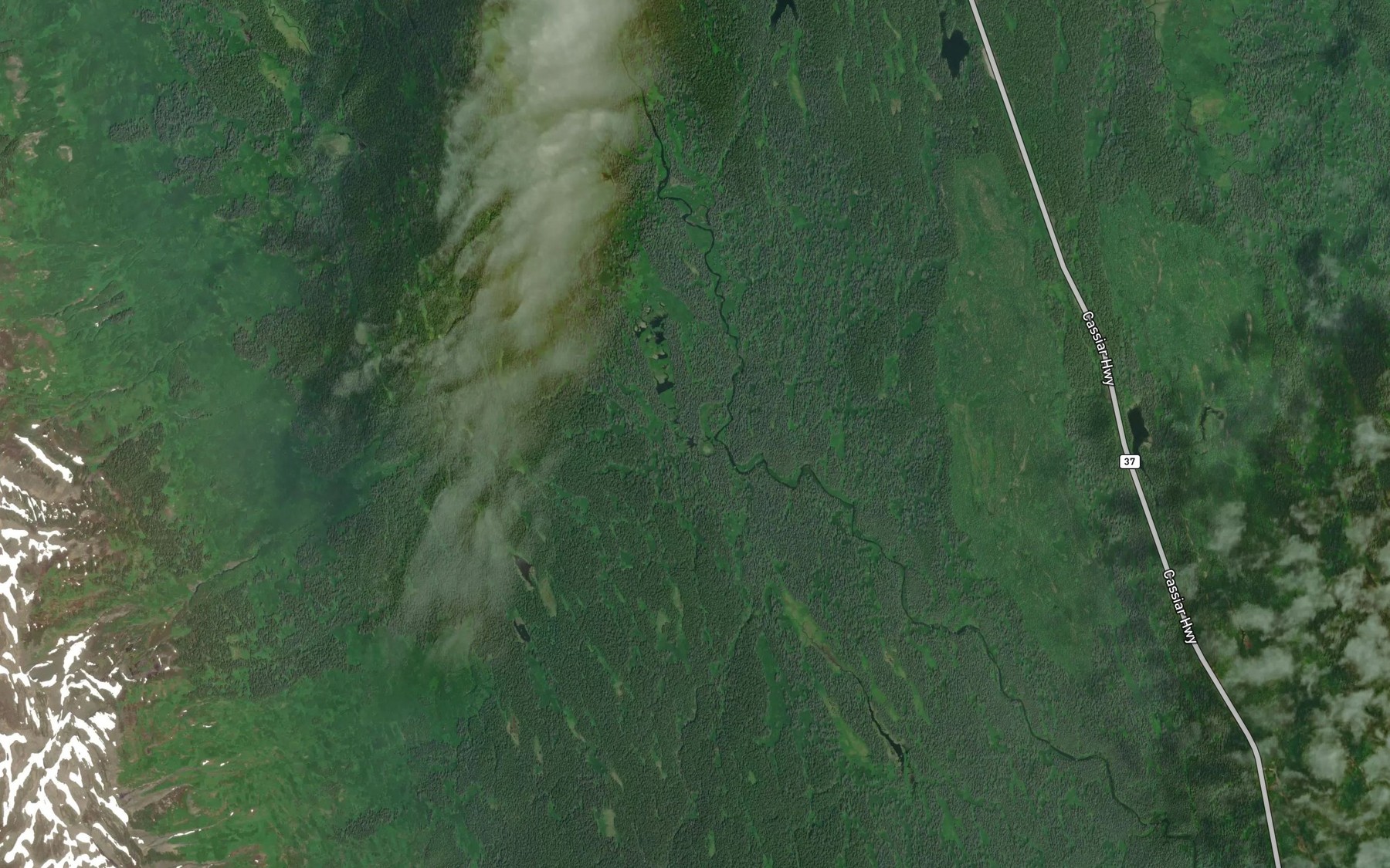 Satellite map of the Divi Creek