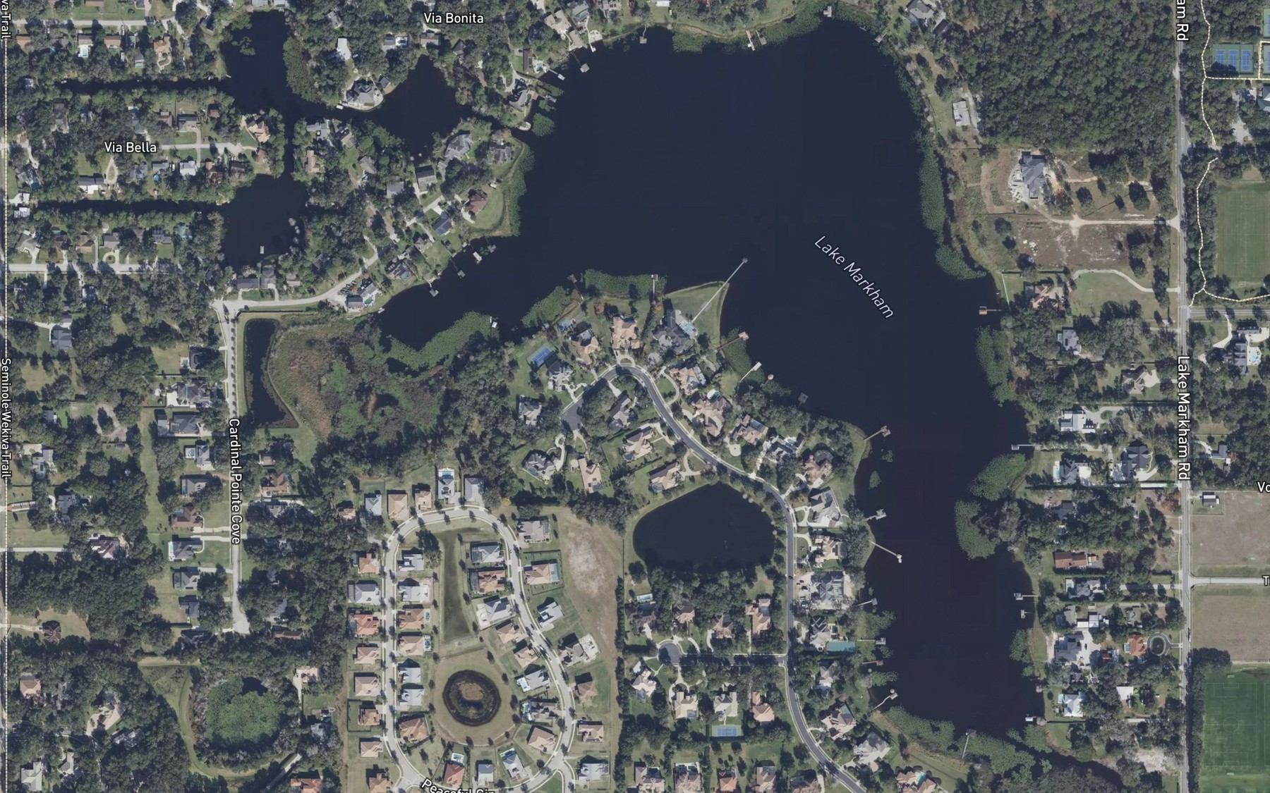 Satellite map of the Lake Markham