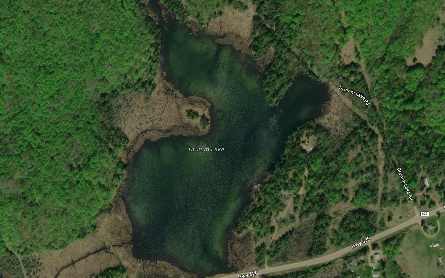 Satellite map of the Drumm Lake