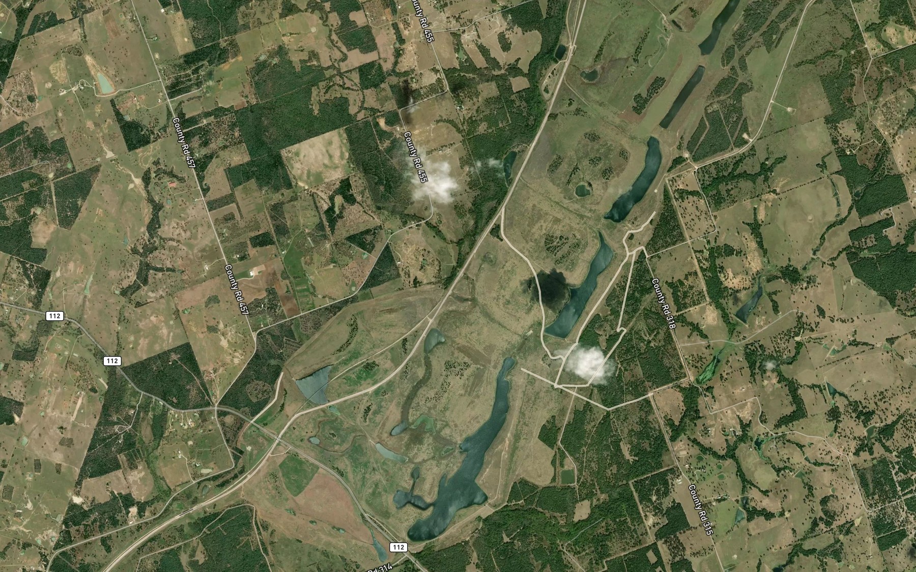 Satellite map of the Sandy Creek