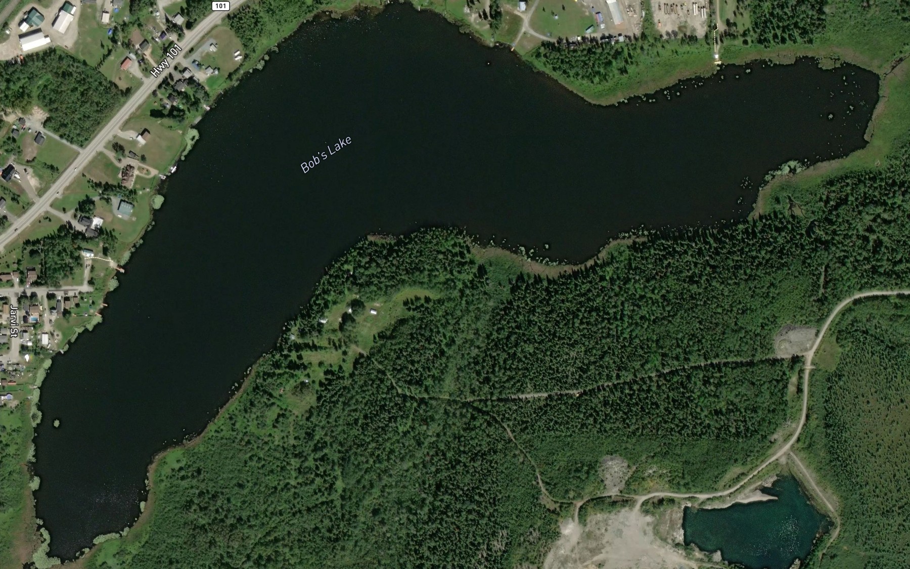 Satellite map of the Bob's Lake