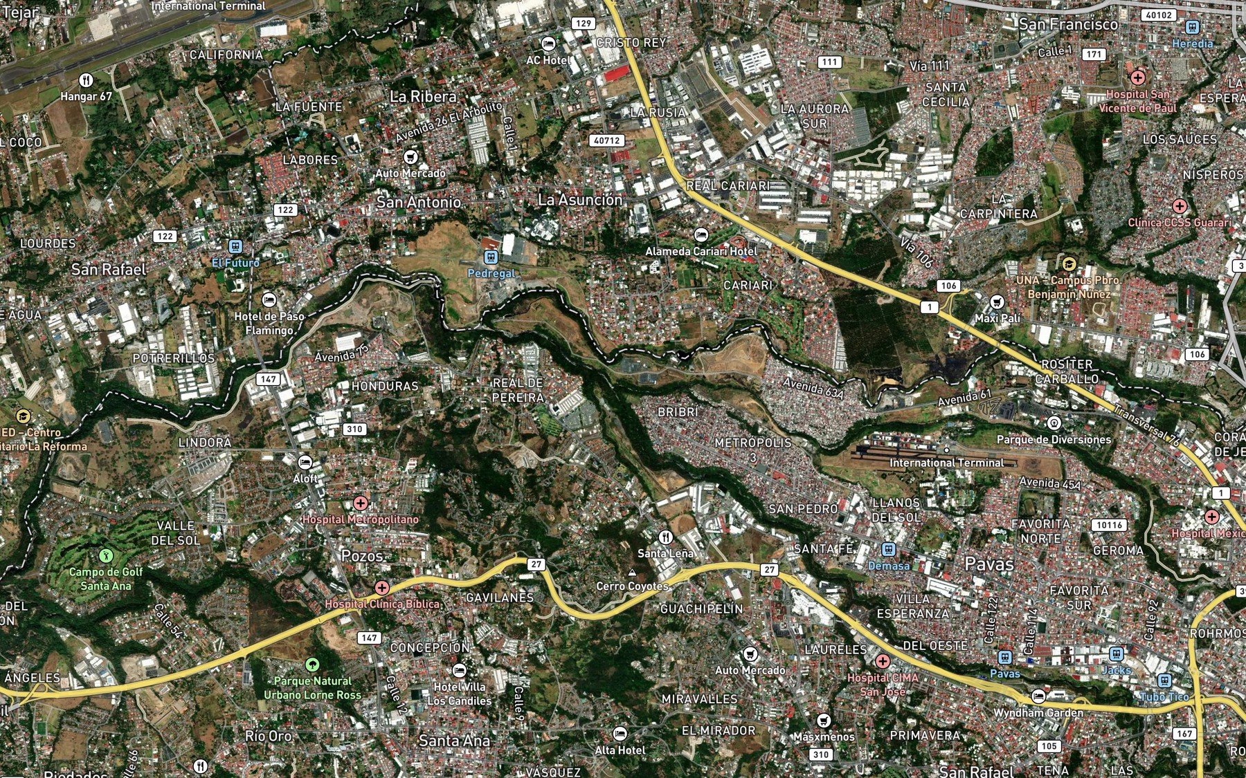 Satellite map of the Rio Torres