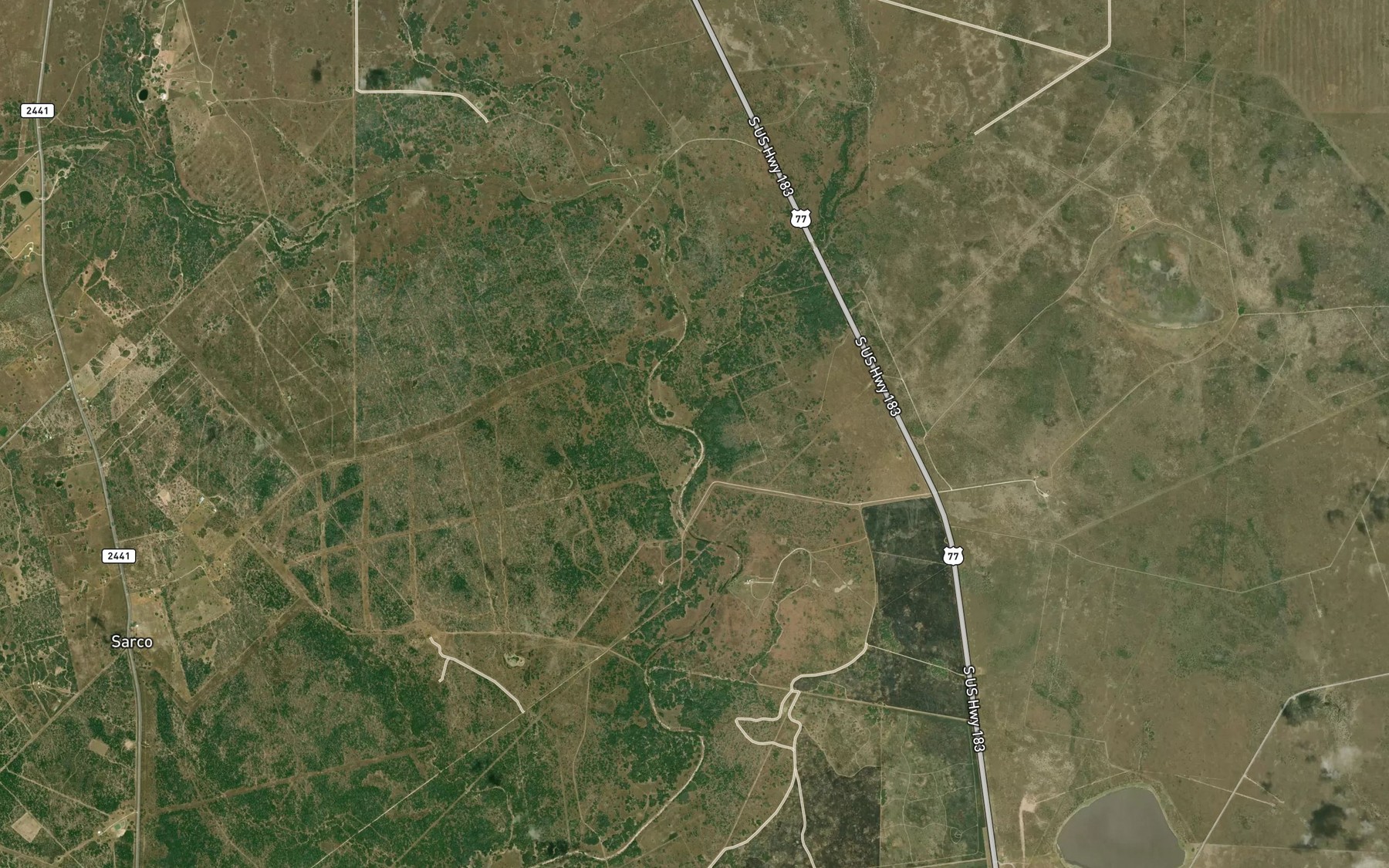 Satellite map of the Little Sarco Creek